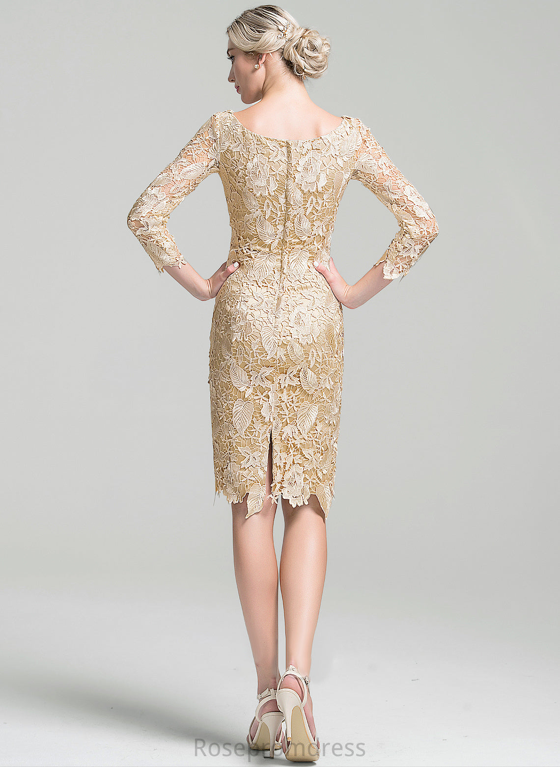 Dress Emma Mother of the Bride Dresses the Sheath/Column Lace Scoop of Bride Mother Neck Knee-Length