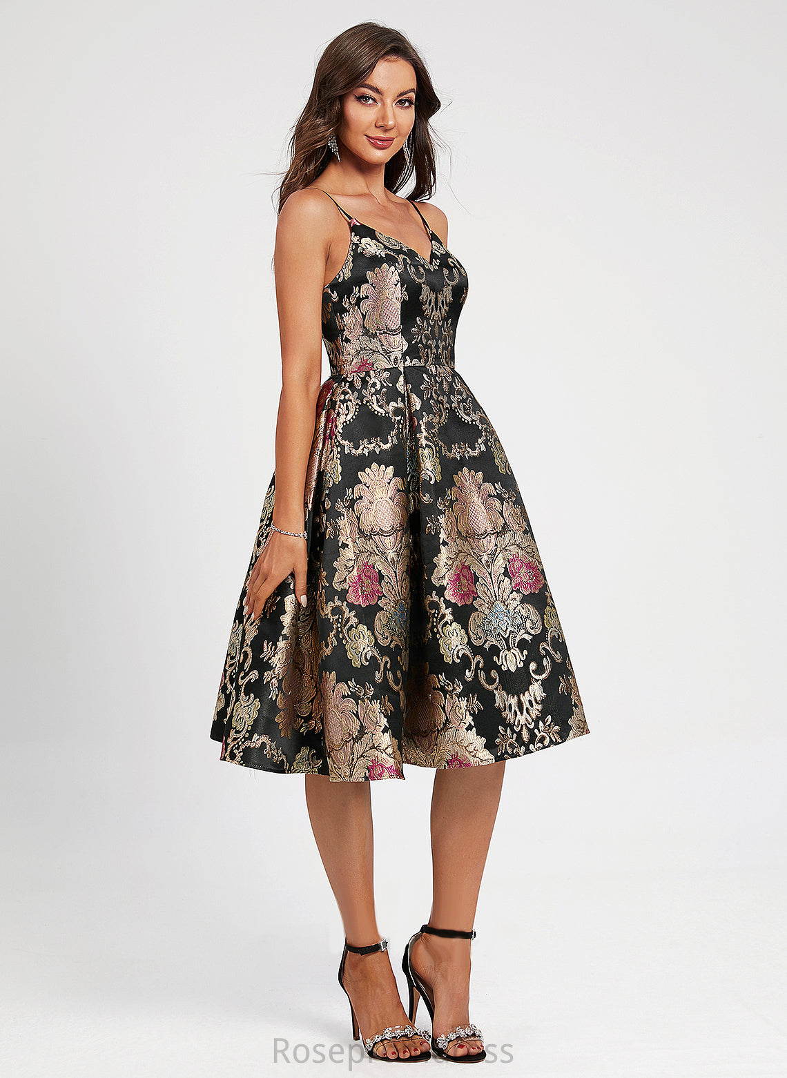 Homecoming Dresses Lucy A-Line With Lace Flower(s) V-neck Dress Knee-Length Homecoming