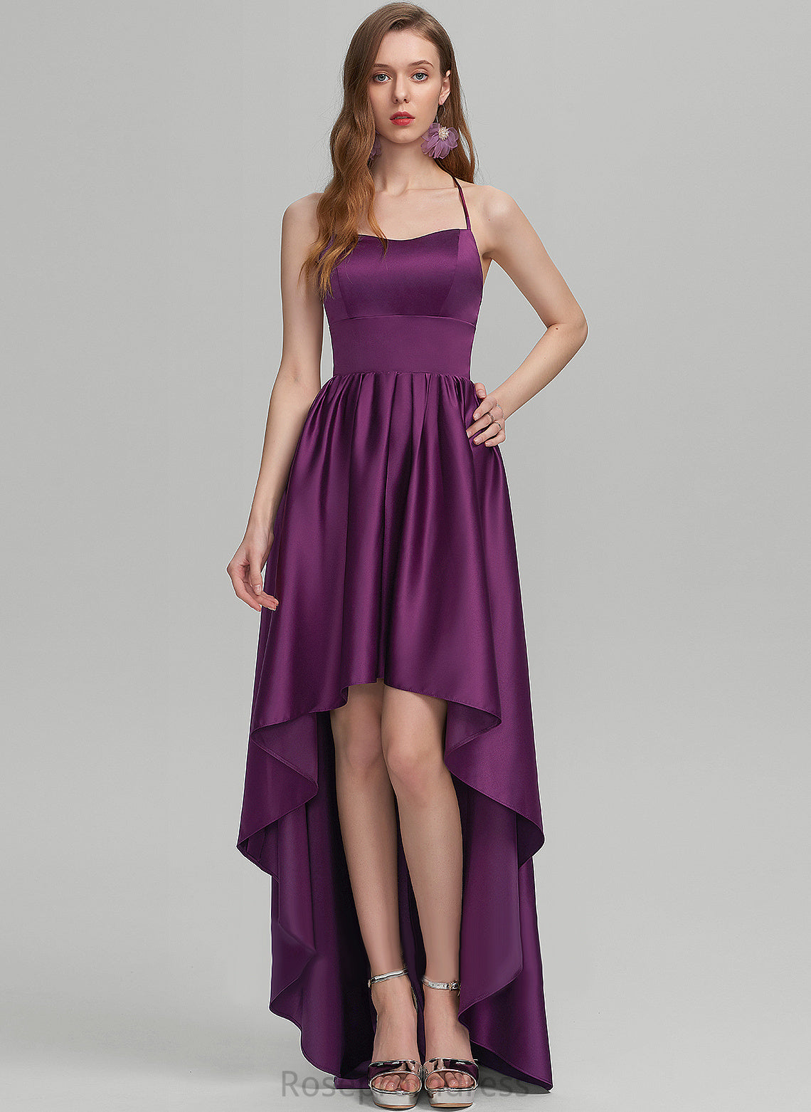 Square Alannah Ball-Gown/Princess Asymmetrical Satin Prom Dresses