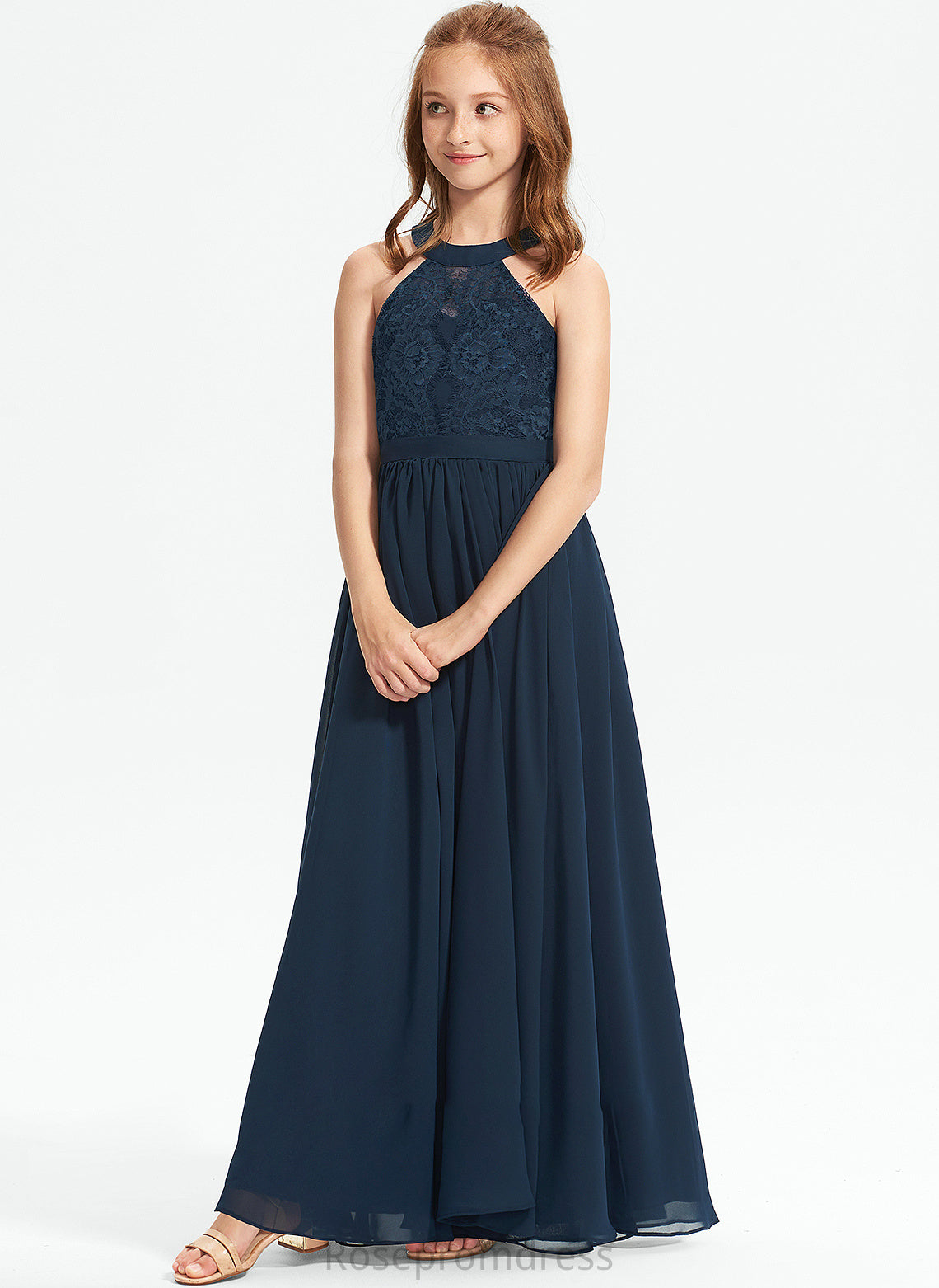 Ashley A-LineScoopNeckFloor-LengthChiffonLaceJuniorBridesmaidDress#234030 Junior Bridesmaid Dresses