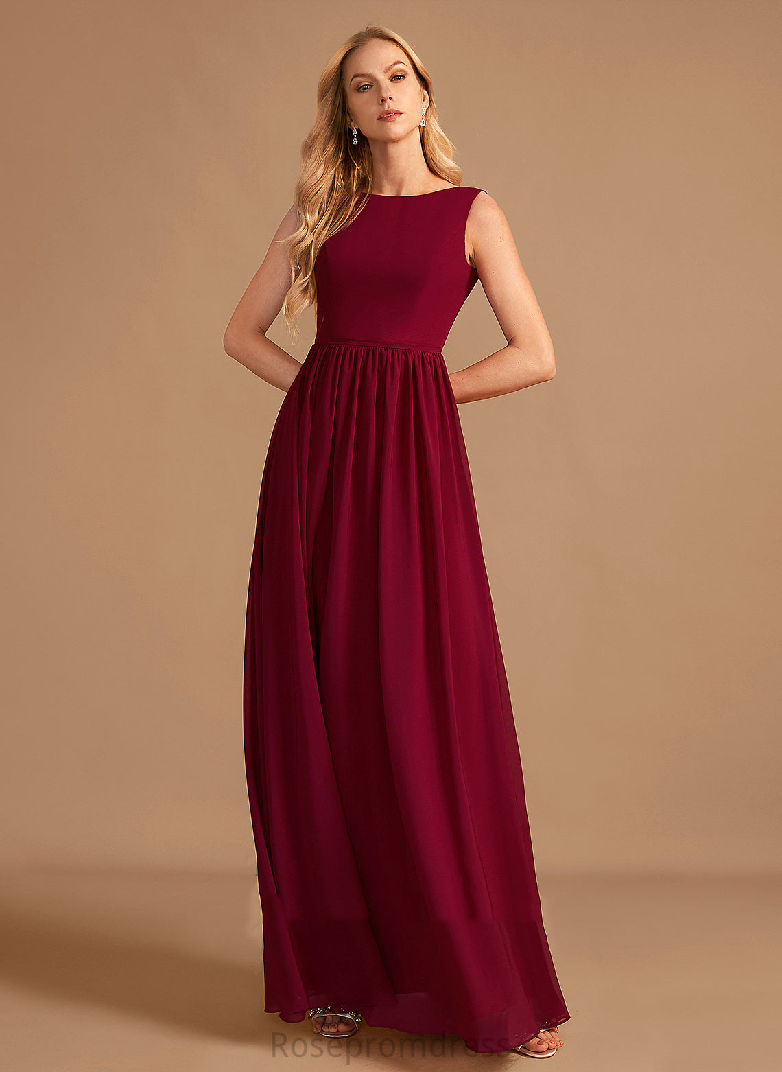 A-Line Embellishment Silhouette Bow(s) Length Fabric Neckline Floor-Length HighNeck Lea Spaghetti Staps Floor Length Bridesmaid Dresses