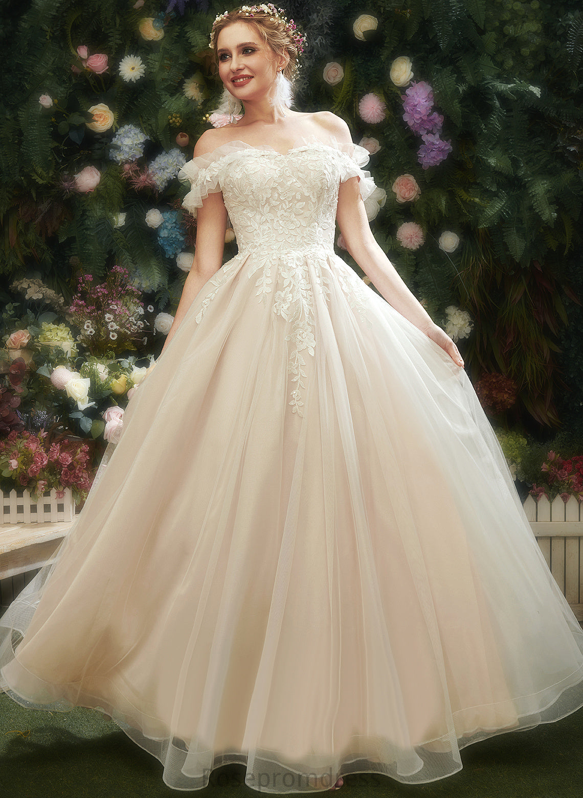 Kaya Tulle Wedding A-Line Sweetheart With Lace Sequins Floor-Length Wedding Dresses Dress