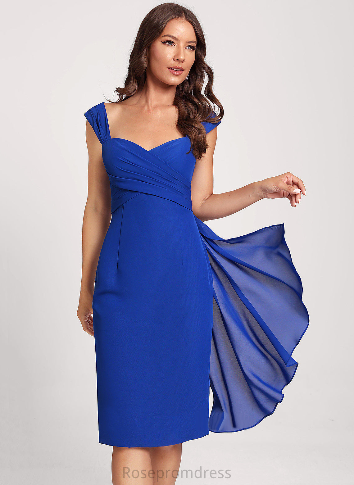 Dress Cocktail Georgia Knee-Length Sheath/Column Chiffon Club Dresses Sweetheart