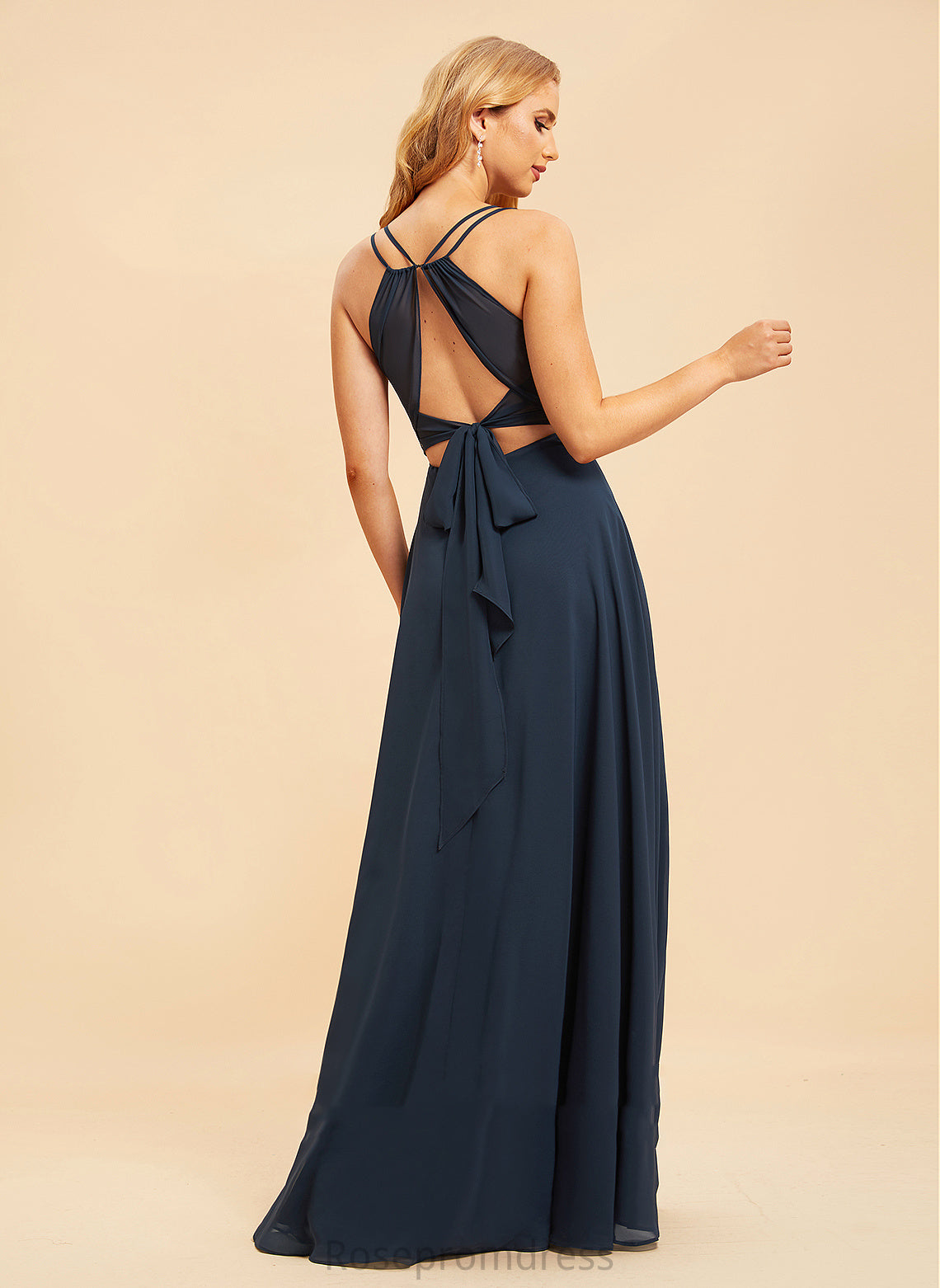 A-Line Neckline Embellishment Length Fabric V-neck Floor-Length Ruffle Silhouette Tanya Bridesmaid Dresses