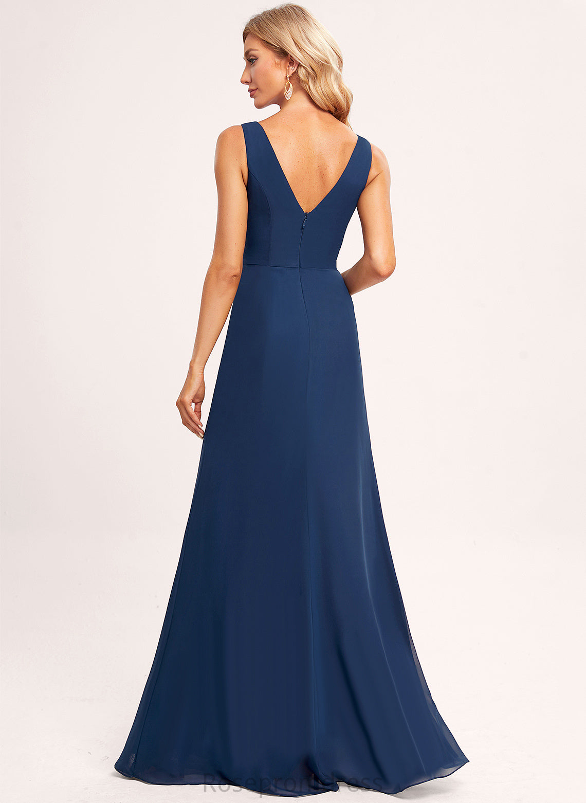 Neckline Length Silhouette Straps&Sleeves A-line Fabric Floor-Length V-Neck Jaylin Floor Length A-Line/Princess Natural Waist Bridesmaid Dresses