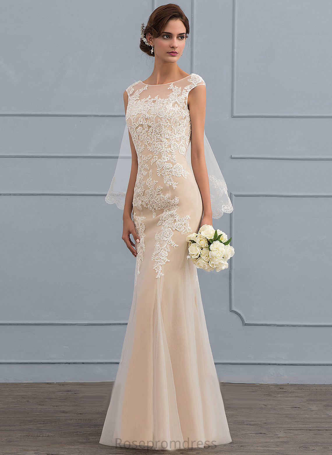 Dress Jenna Tulle Trumpet/Mermaid Wedding Dresses Floor-Length Lace Wedding