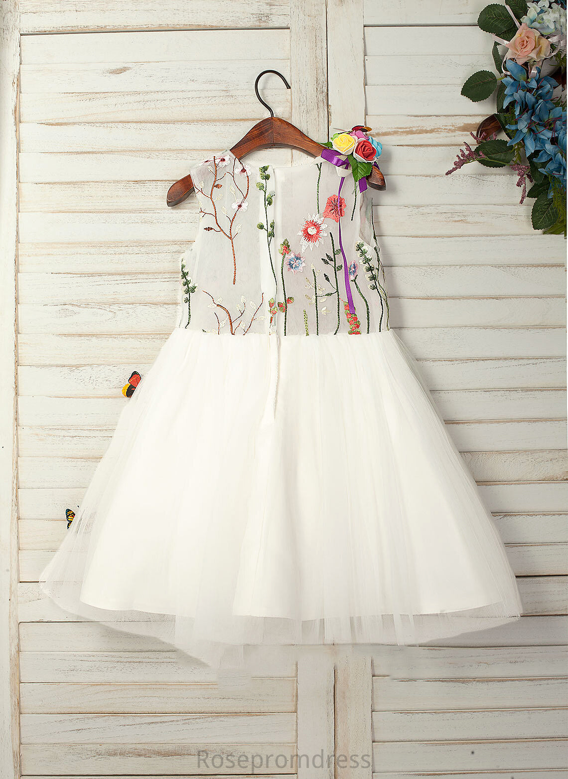 Natasha - Flower Girl Dresses Tulle/Lace With Scoop Neck Knee-length A-Line Flower Girl Flower(s) Sleeveless Dress