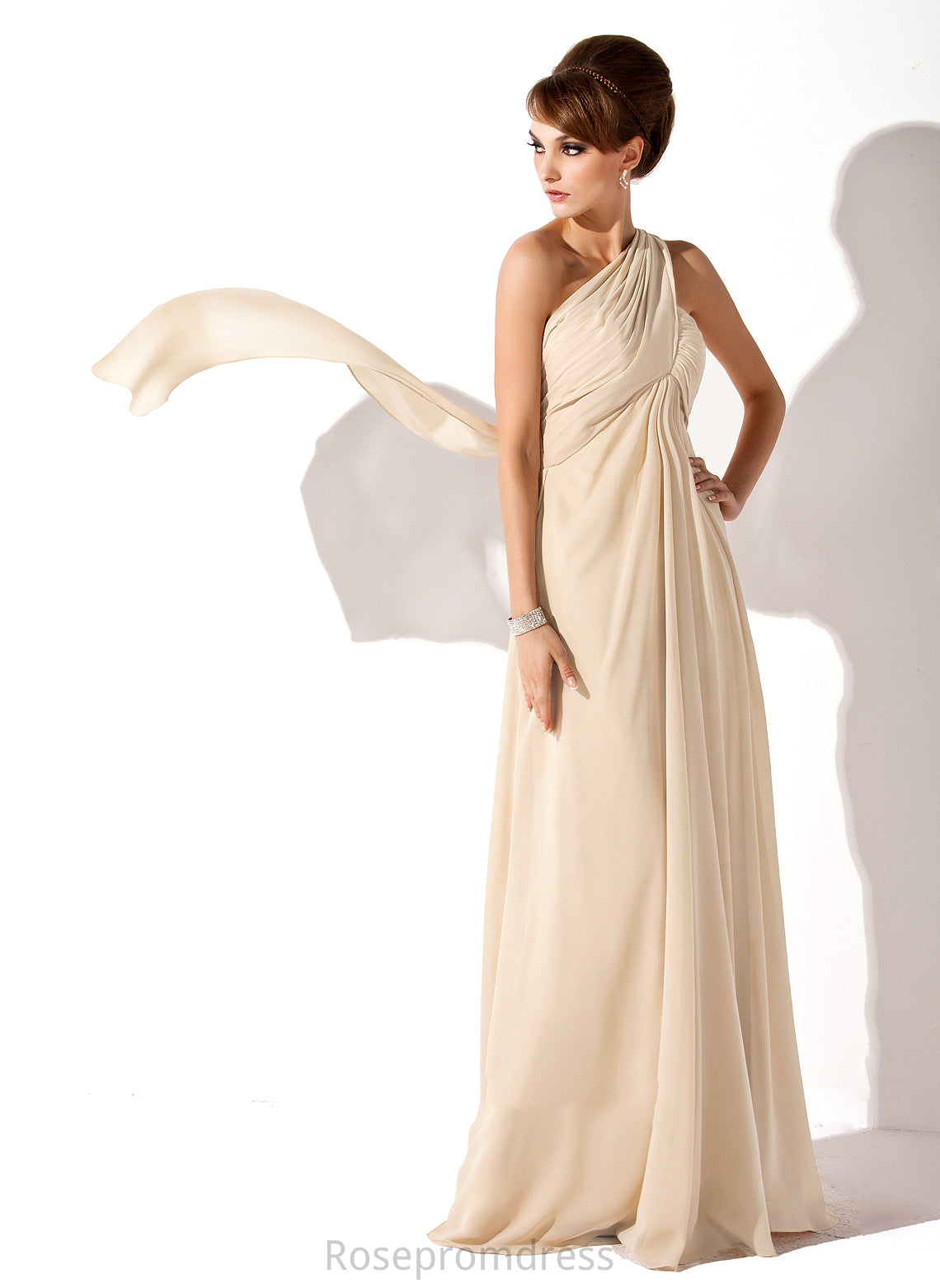 Bride Chiffon the Alma Mother of the Bride Dresses Floor-Length Mother Empire One-Shoulder With Ruffle of Dress