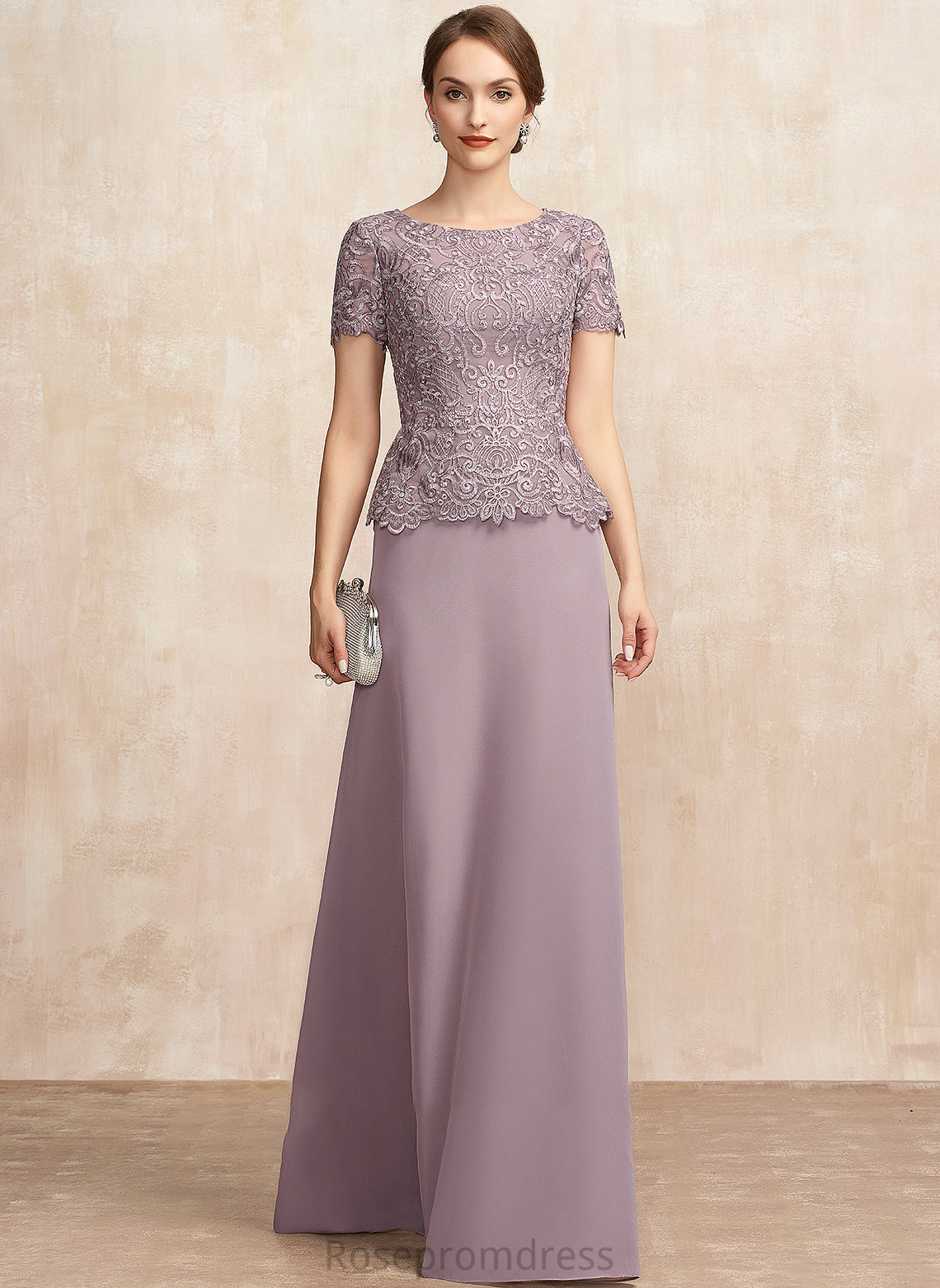 A-Line Neck Scoop Anahi of Floor-Length Lace Chiffon Mother of the Bride Dresses the Mother Dress Bride