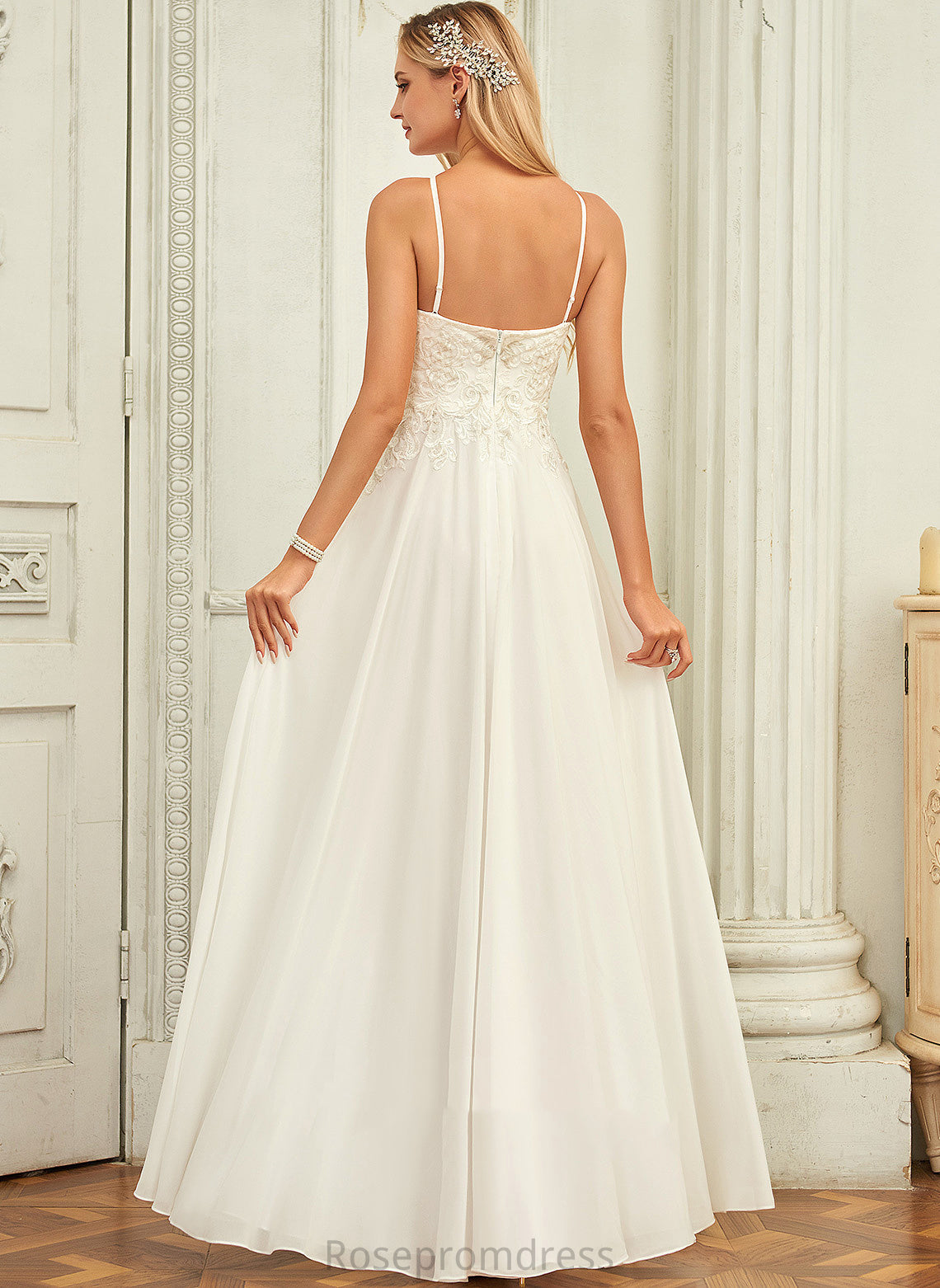 Wedding Dresses Chiffon Floor-Length A-Line Scoop Lace Daniella Wedding Dress