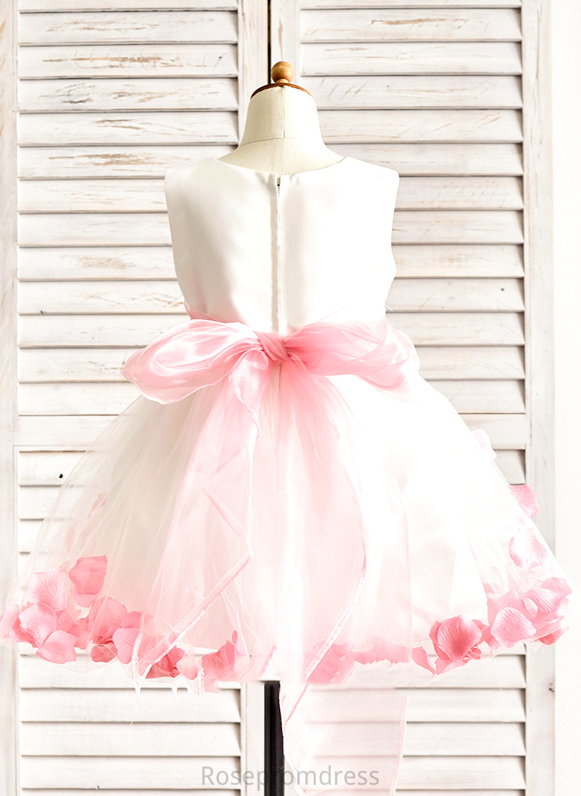 Sleeveless - Scoop Flower Dress Knee-length Flower Girl Dresses With Flower(s) Yvonne A-Line Neck Organza/Satin/Tulle Girl