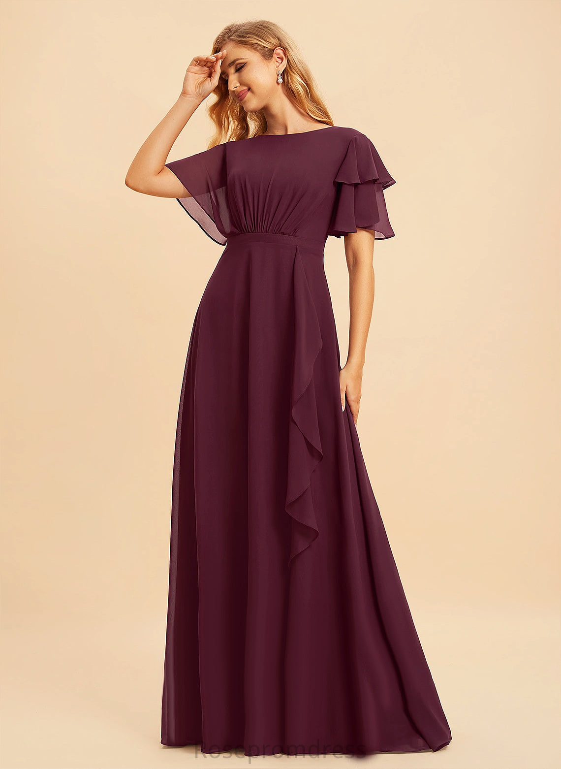 Scoop Neckline A-line Fabric Floor-Length Length Silhouette Straps&Sleeves Dakota A-Line/Princess Sleeveless Floor Length Bridesmaid Dresses