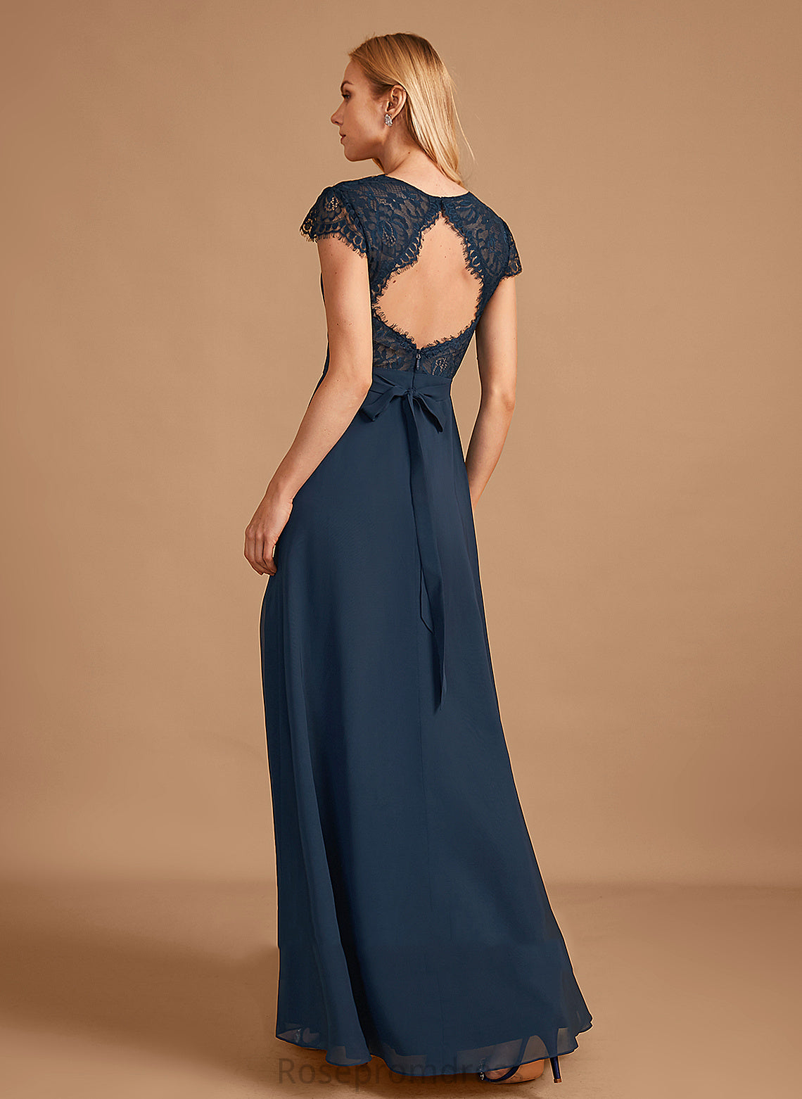 Neckline Lace Floor-Length A-Line V-neck Embellishment SplitFront Silhouette Fabric Length Patti Bridesmaid Dresses