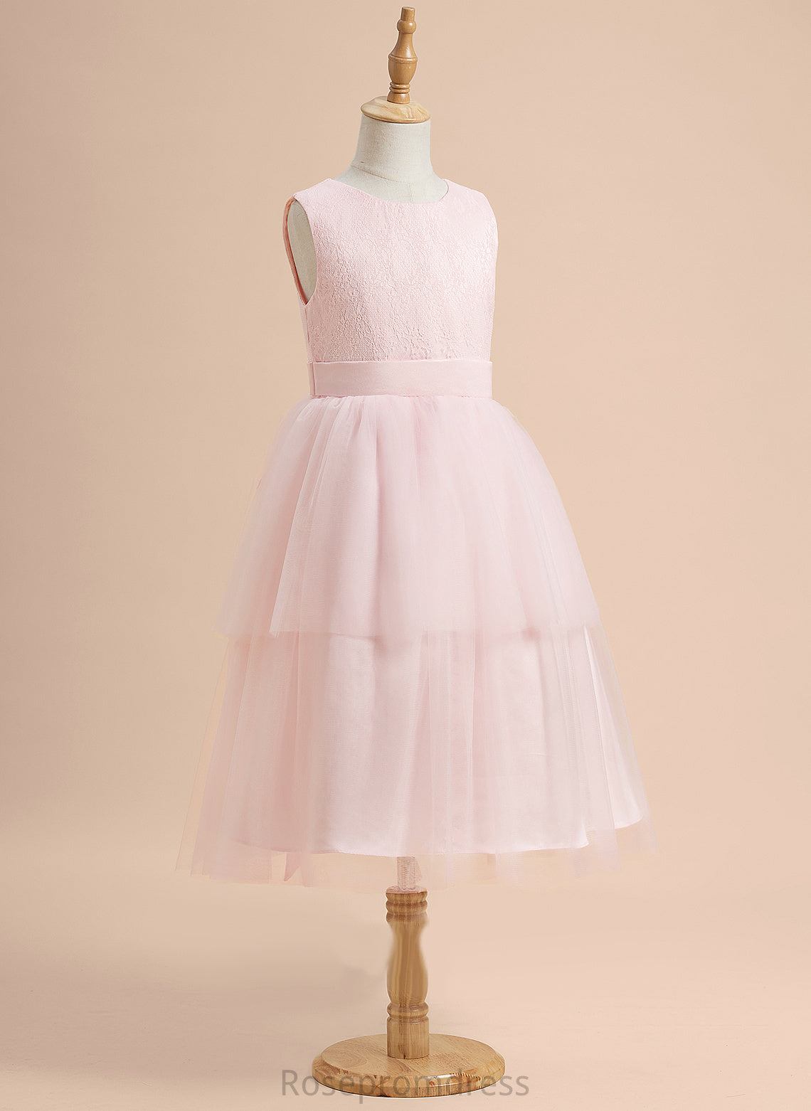 Satin/Tulle Neck Knee-length Scoop Girl Kelsey With A-Line Flower Girl Dresses - Dress Lace Sleeveless Flower