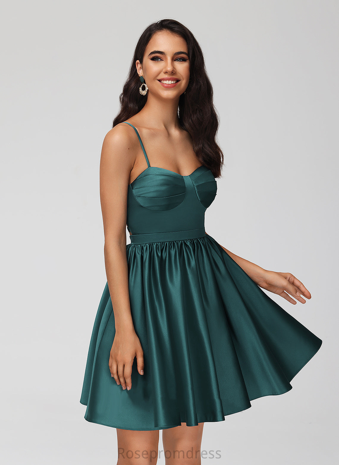 Homecoming Dresses Valeria Short/Mini Satin Dress Sweetheart With Pockets A-Line Homecoming