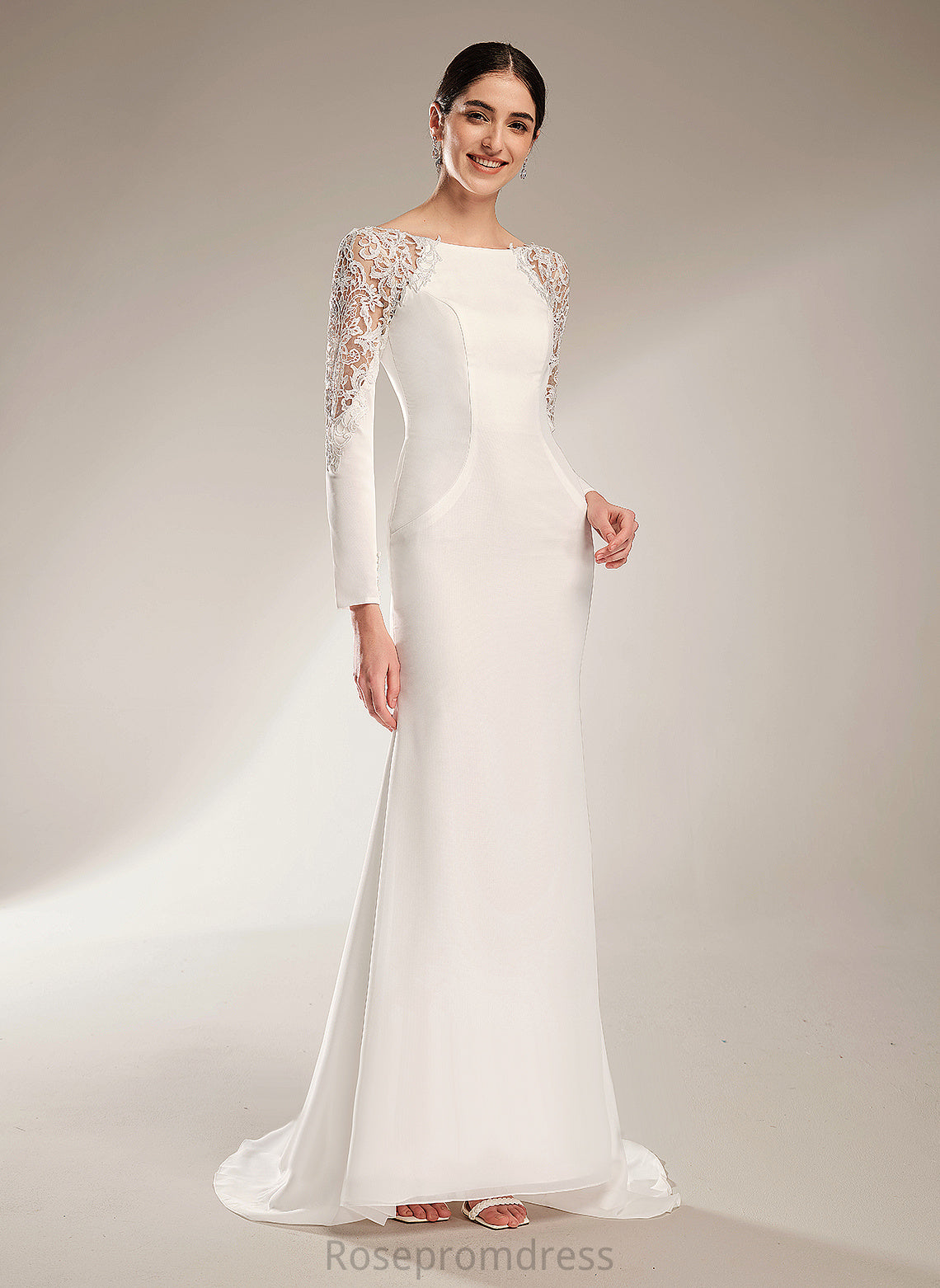 Scoop Neck Train Court Wedding Chiffon With Wedding Dresses Dress Trumpet/Mermaid Greta Lace