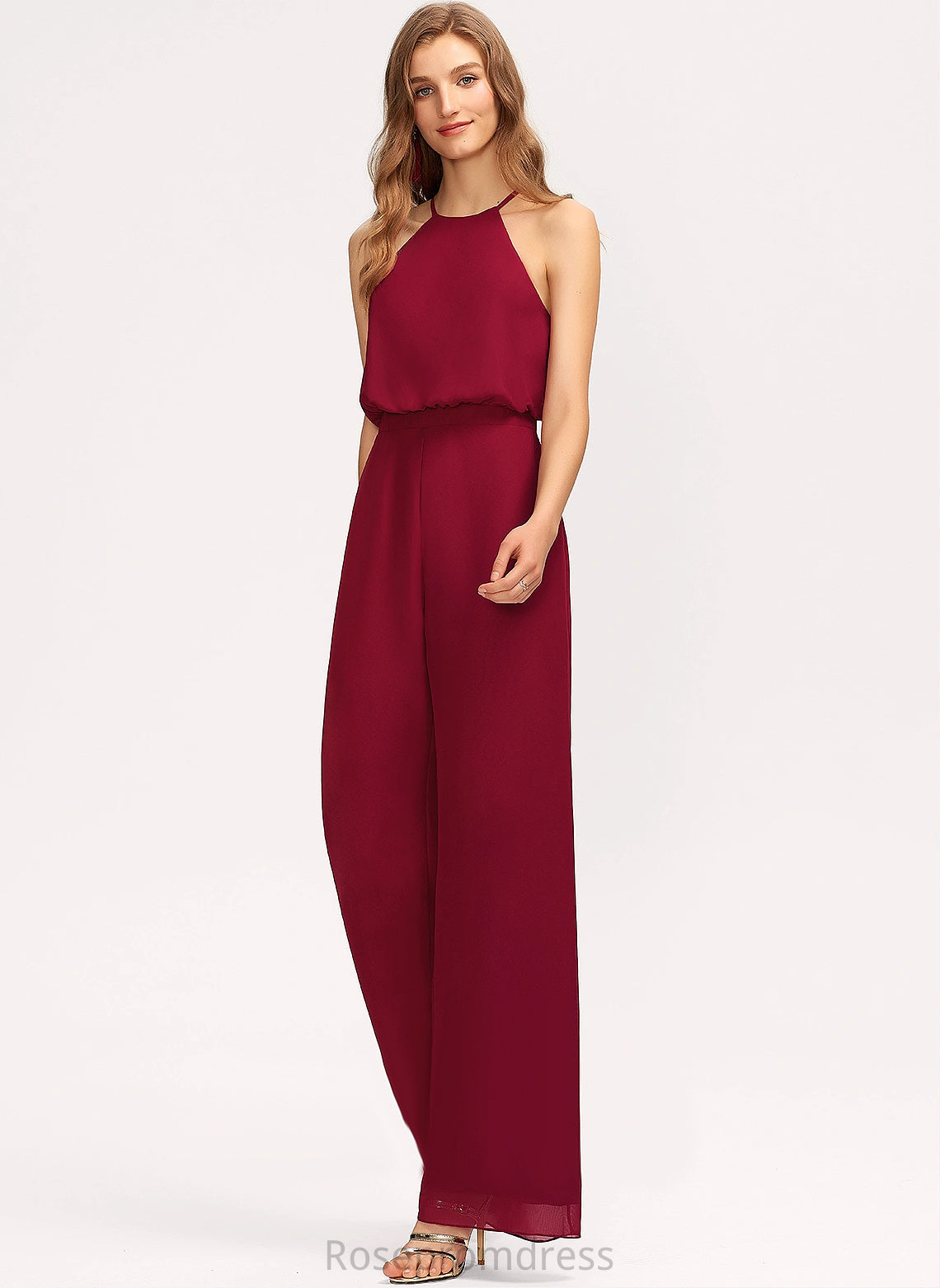 Scoop Sleeveless Straps&Sleeves Fabric Neckline BackStyle Floor-Length SpaghettiStraps Length Amani Bridesmaid Dresses