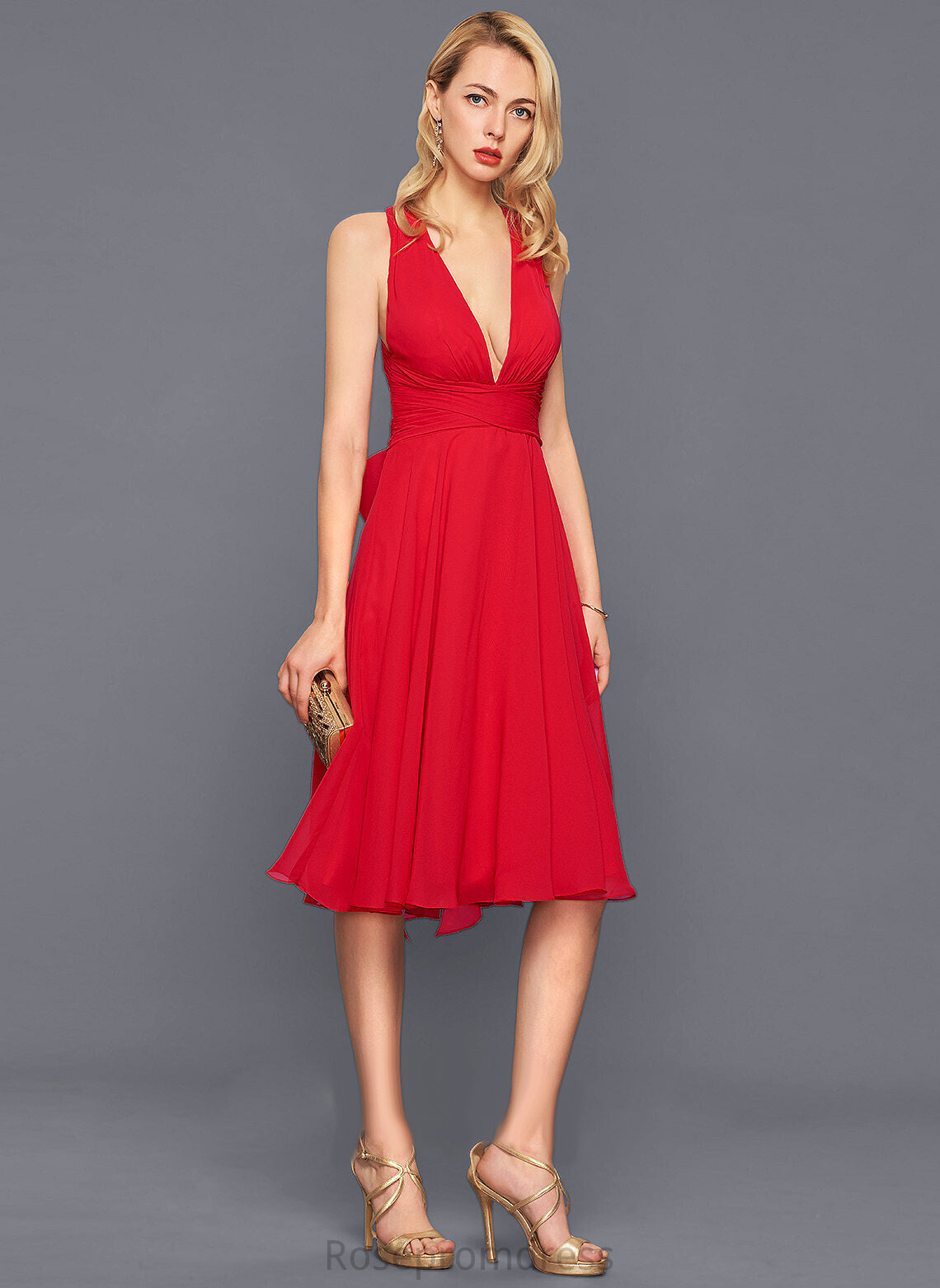 V-Neck A-line Formal Dresses Chiffon Olivia Dresses