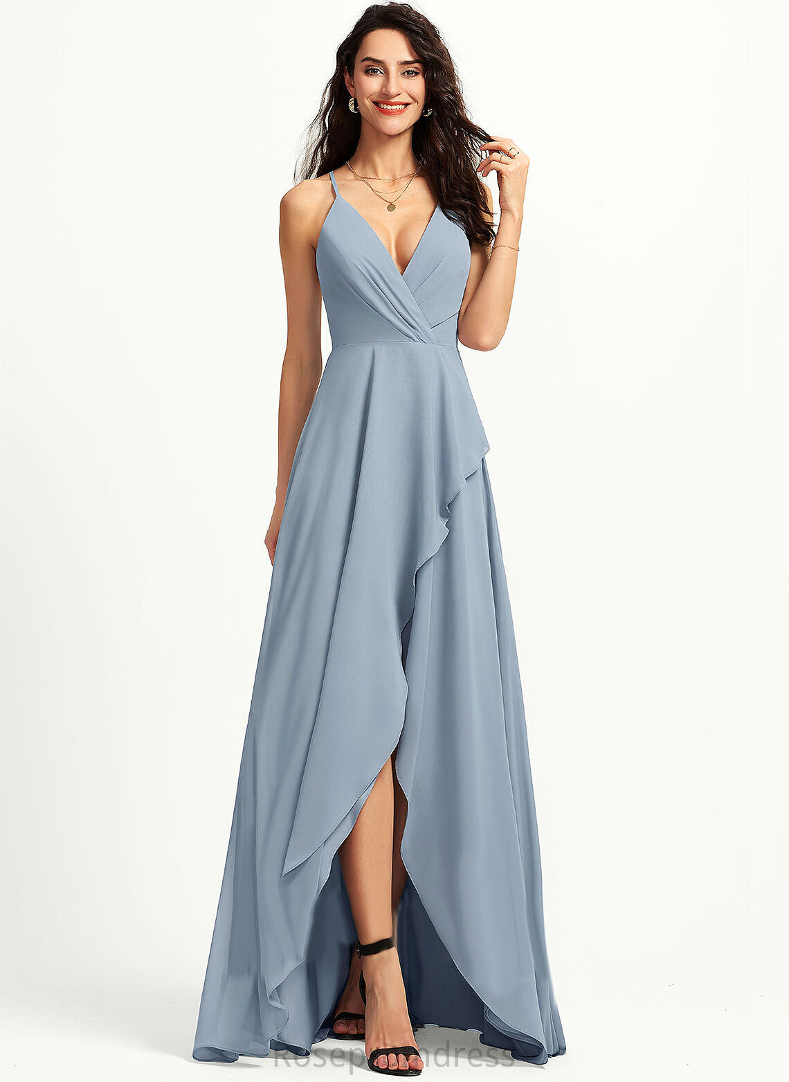 Asymmetrical Kaylynn Dress Chiffon Cocktail V-neck A-Line Cocktail Dresses