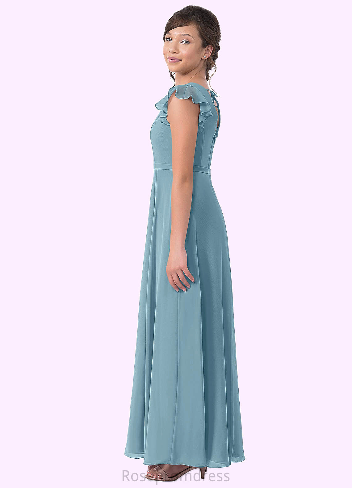 Aryana A-Line Pleated Chiffon Floor-Length Junior Bridesmaid Dress SRSP0019987