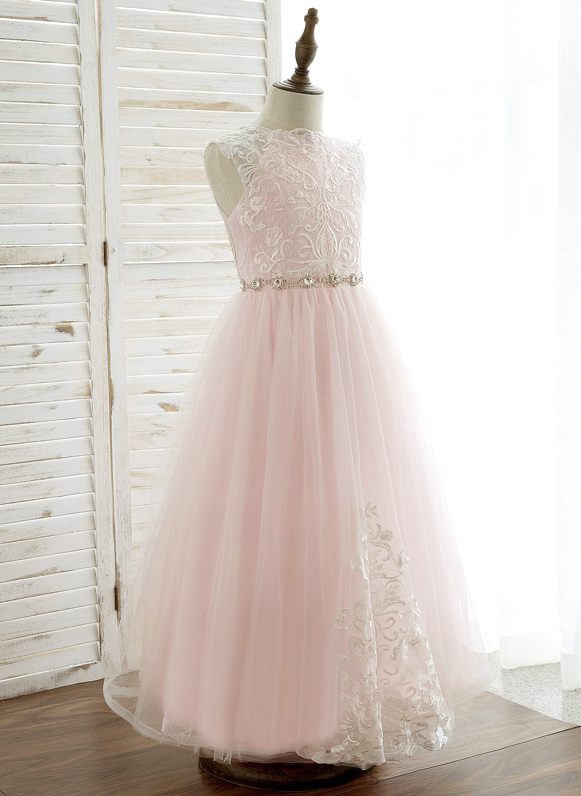 Scoop Yamilet Ankle-length Dress Neck A-Line/Princess - Sleeveless With Flower Girl Dresses Girl Flower Rhinestone Tulle/Lace