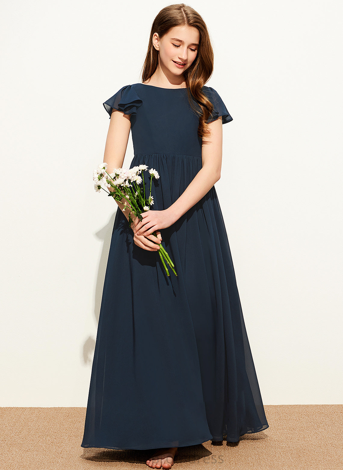 Junior Bridesmaid Dresses Imani A-LineScoopNeckFloor-LengthChiffonJuniorBridesmaidDress#253684