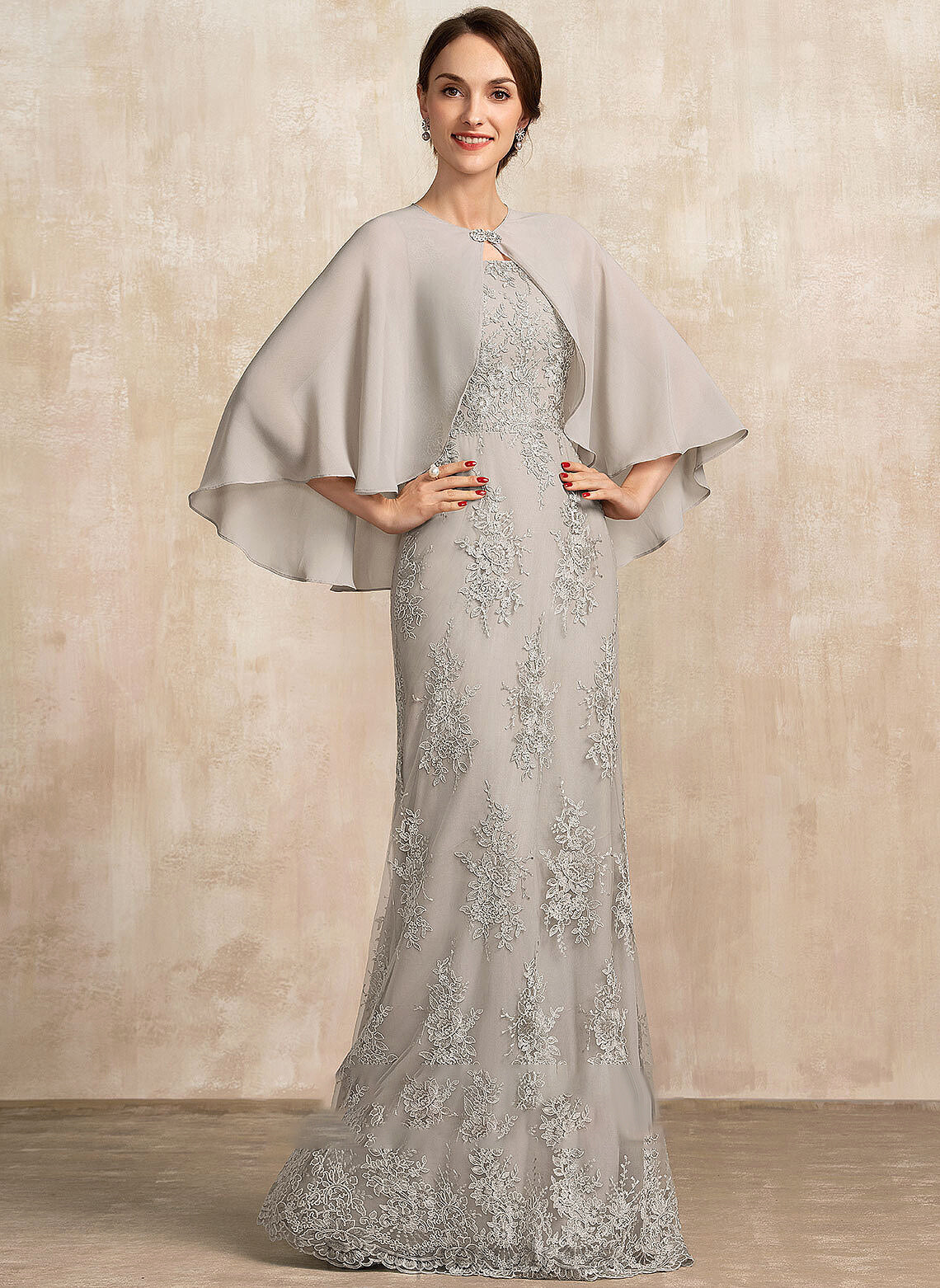 A-Line the Mother of the Bride Dresses Bride Campbell Neckline Dress of Square Floor-Length Mother Lace