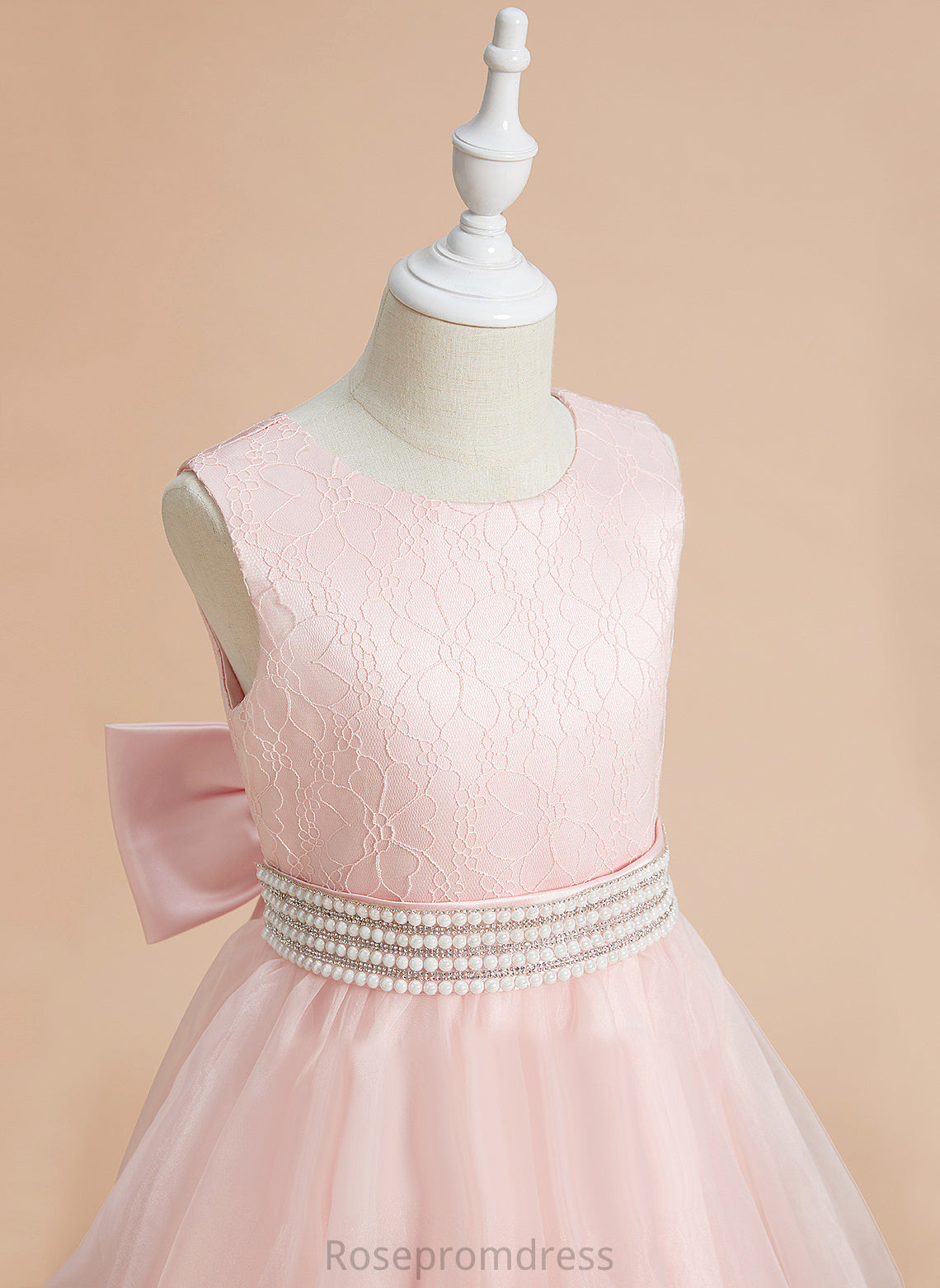 Beading/Bow(s) Flower With Scoop Girl Sleeveless Rosie Neck Ball-Gown/Princess - Flower Girl Dresses Ankle-length Organza/Lace Dress