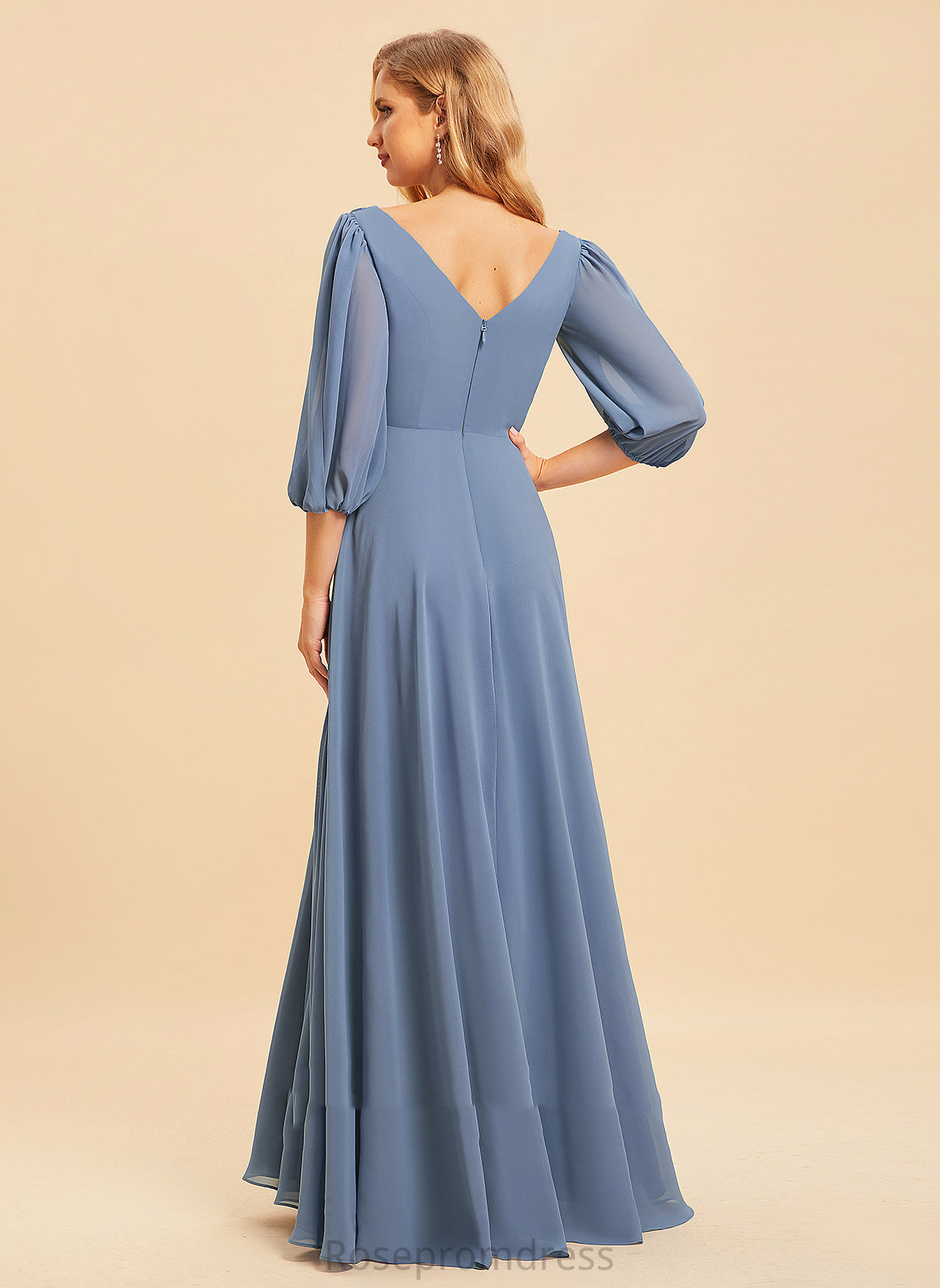 Neckline A-Line V-neck Floor-Length Silhouette Length Fabric Embellishment Ruffle Mylee Floor Length Natural Waist Bridesmaid Dresses