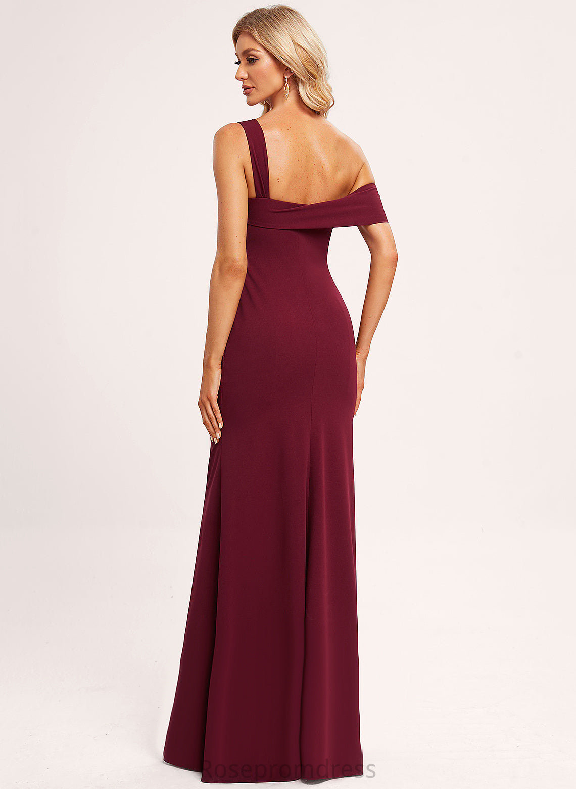 Asymmetrical BackStyle Floor-Length Neckline OneShoulder Length StretchCrepe Straps&Sleeves Fabric Sleeveless Beatrice A-Line/Princess Bridesmaid Dresses