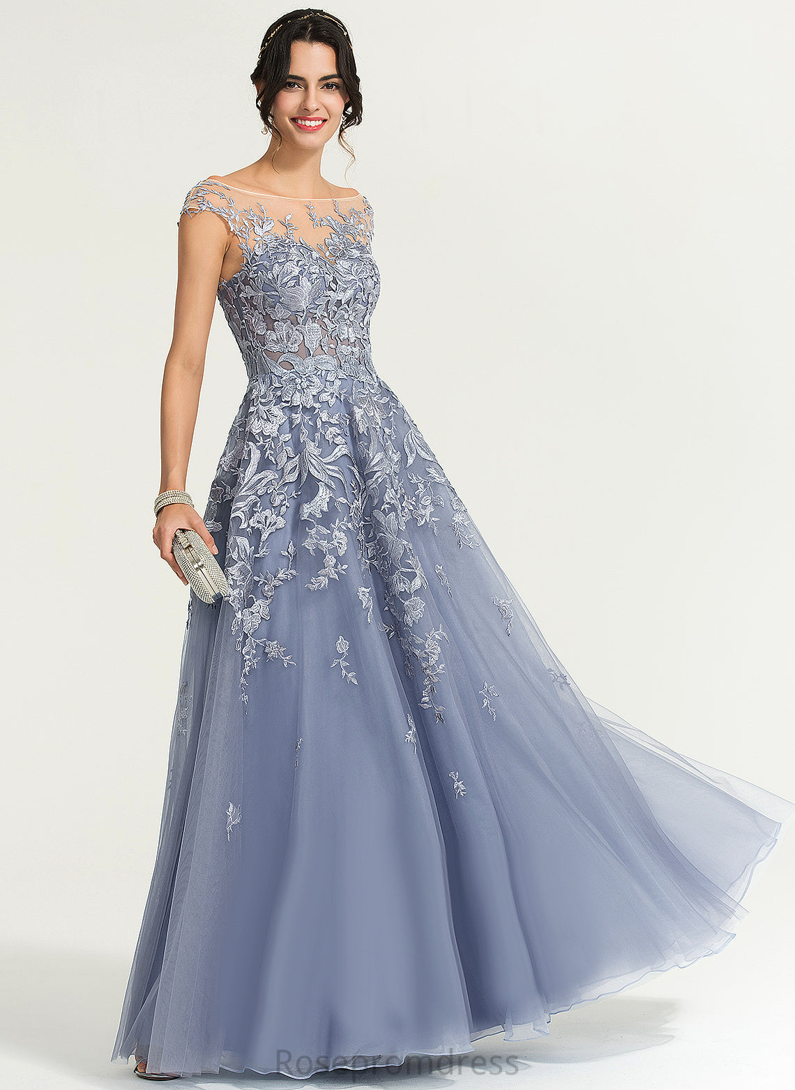 Prom Dresses Shayla Scoop Tulle Ball-Gown/Princess Lace Floor-Length