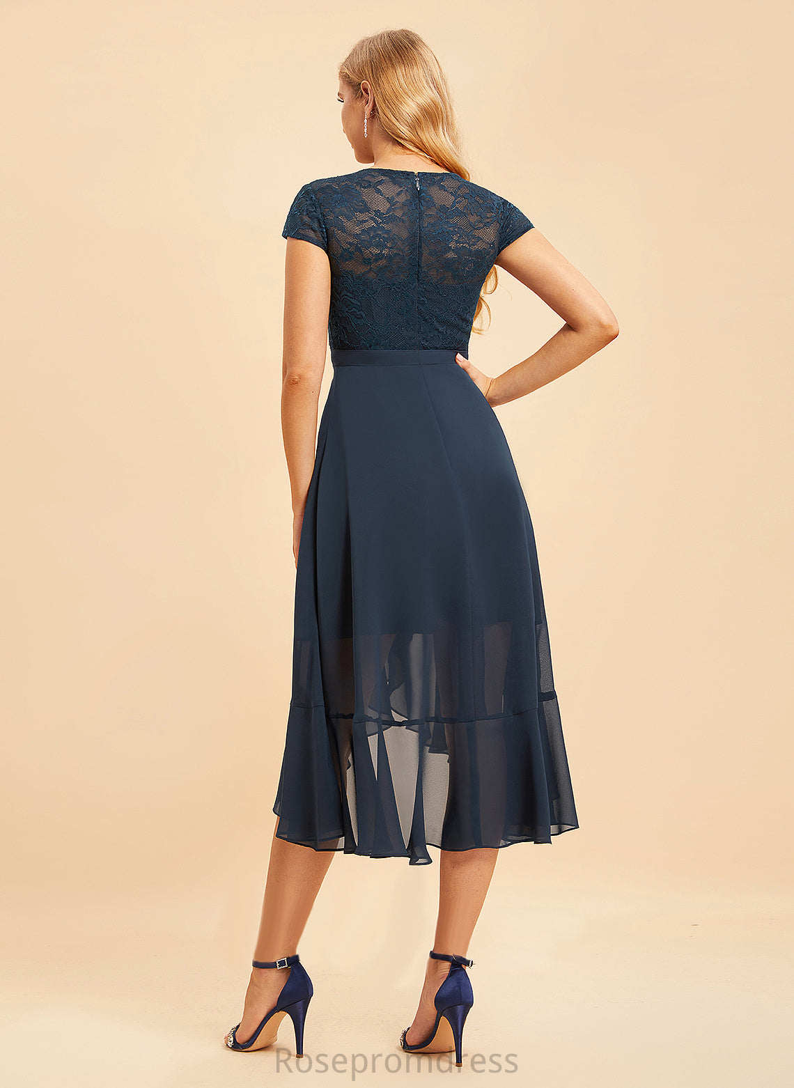 Length Silhouette Embellishment Asymmetrical Lace A-Line ScoopNeck Neckline Fabric Thirza Bridesmaid Dresses