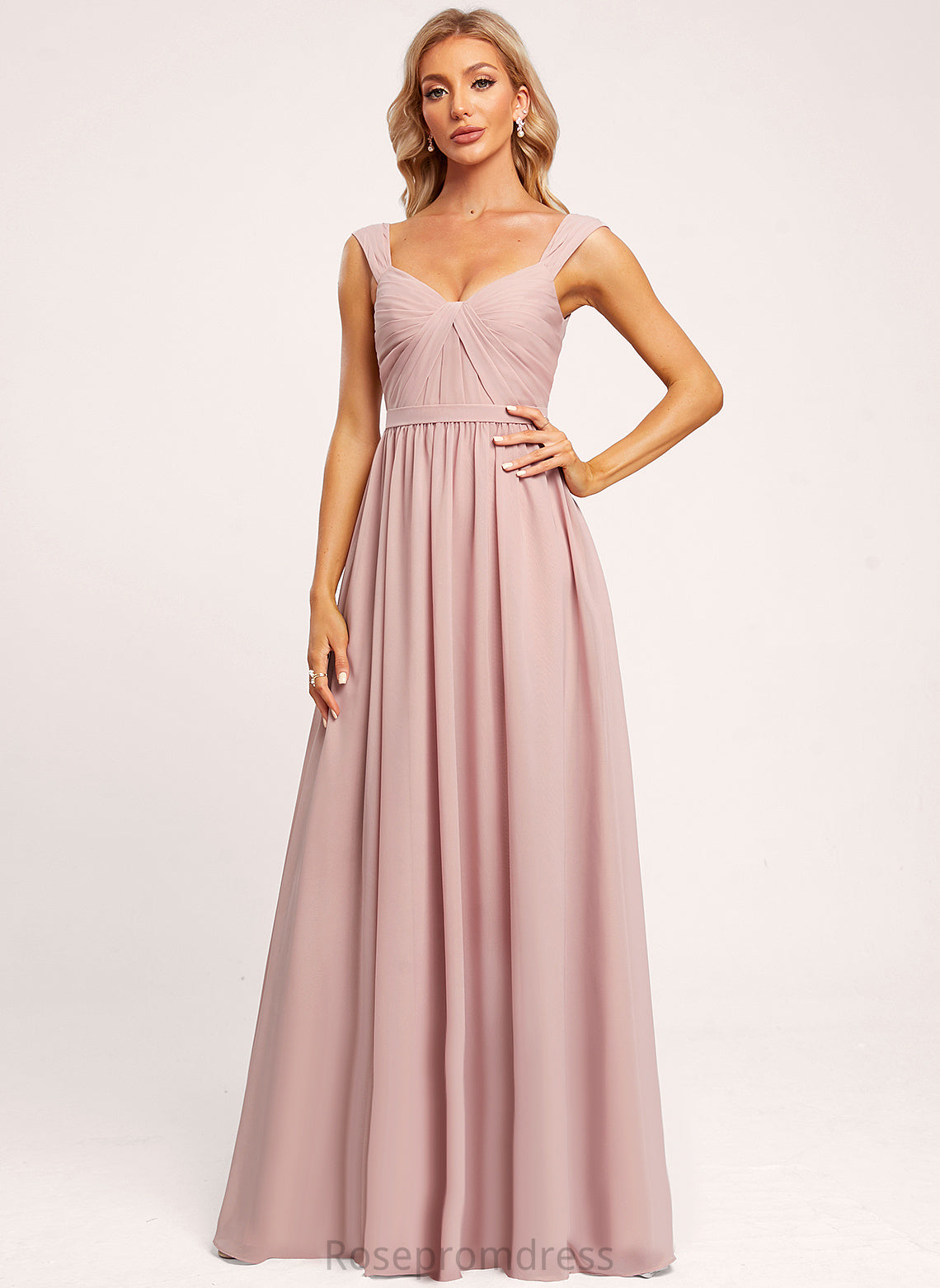 V-Neck Floor-Length Straps&Sleeves Fabric Length OfftheShoulder A-line Silhouette Neckline Suzanne Bridesmaid Dresses