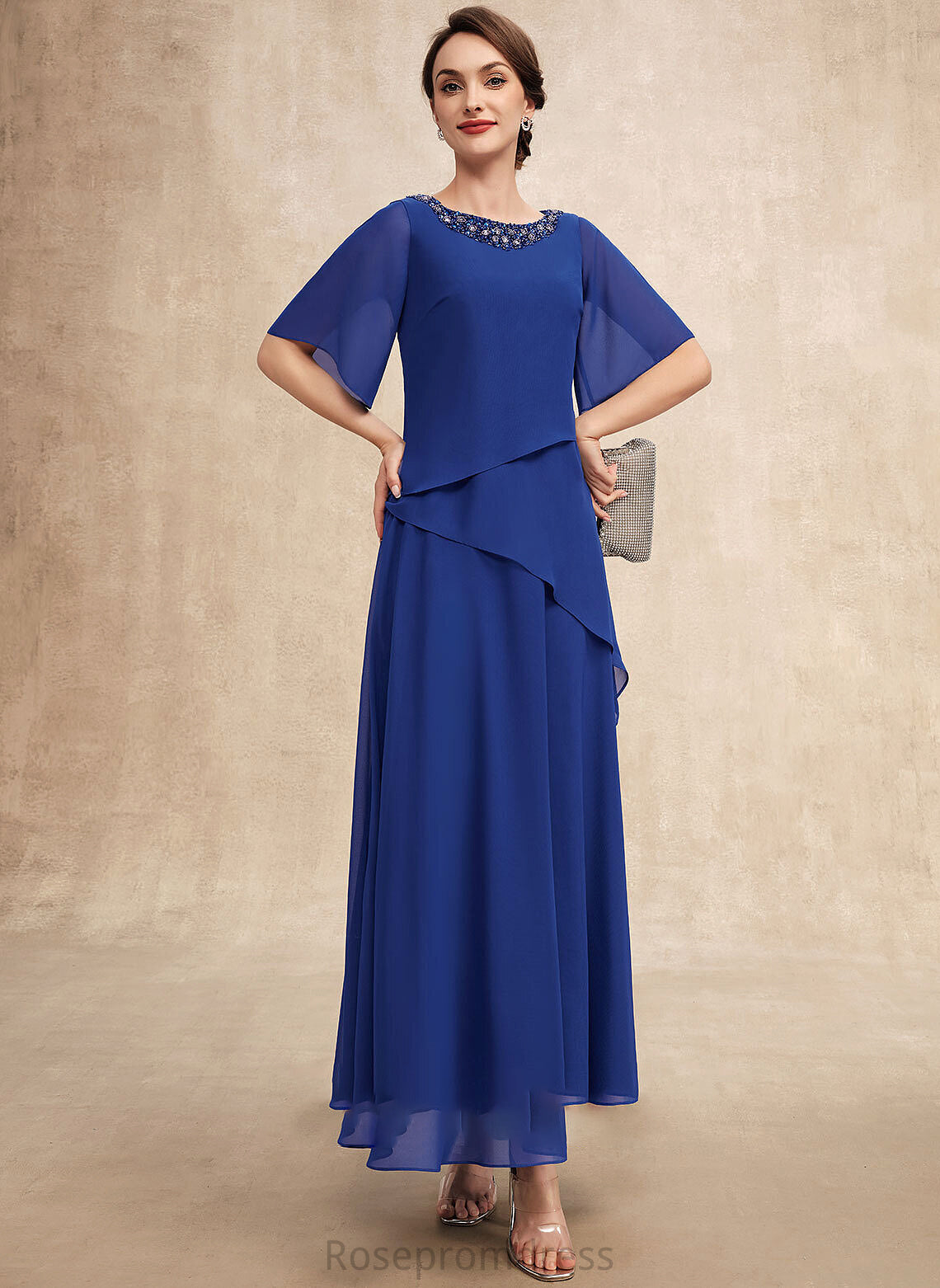 Dress Mother of the Bride Dresses of Neck Ankle-Length Chiffon Beading Scoop Alanna A-Line With Bride Mother the