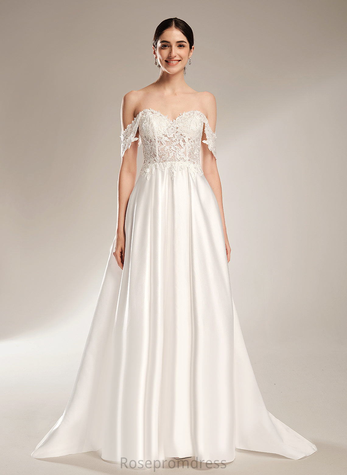 Wedding Ball-Gown/Princess Sweetheart Satin Sequins Train Dress Lace With Wedding Dresses Carleigh Chapel