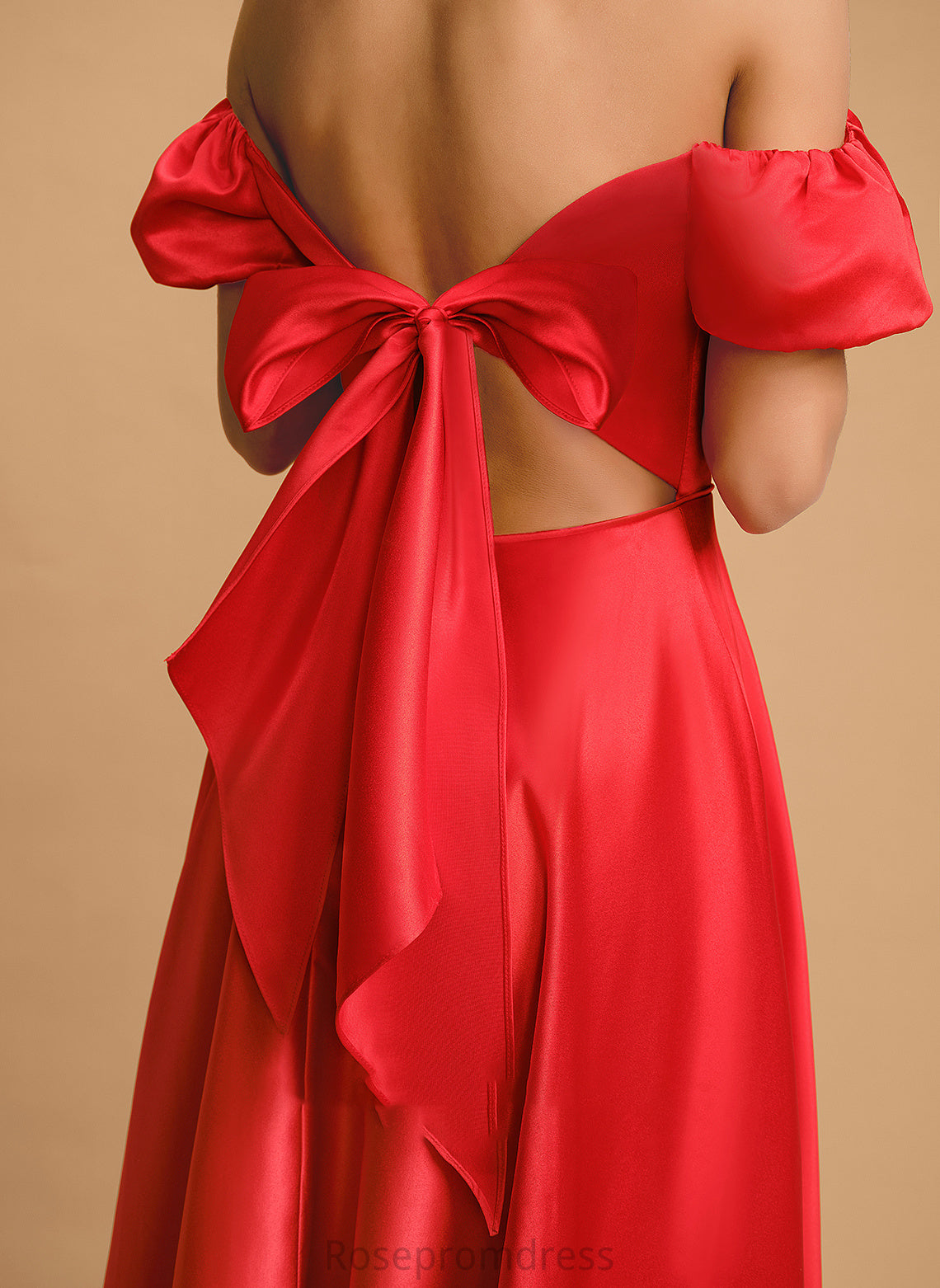 With Sweetheart Floor-Length Satin Ball-Gown/Princess Off-the-Shoulder Prom Dresses Bow(s) Kayden