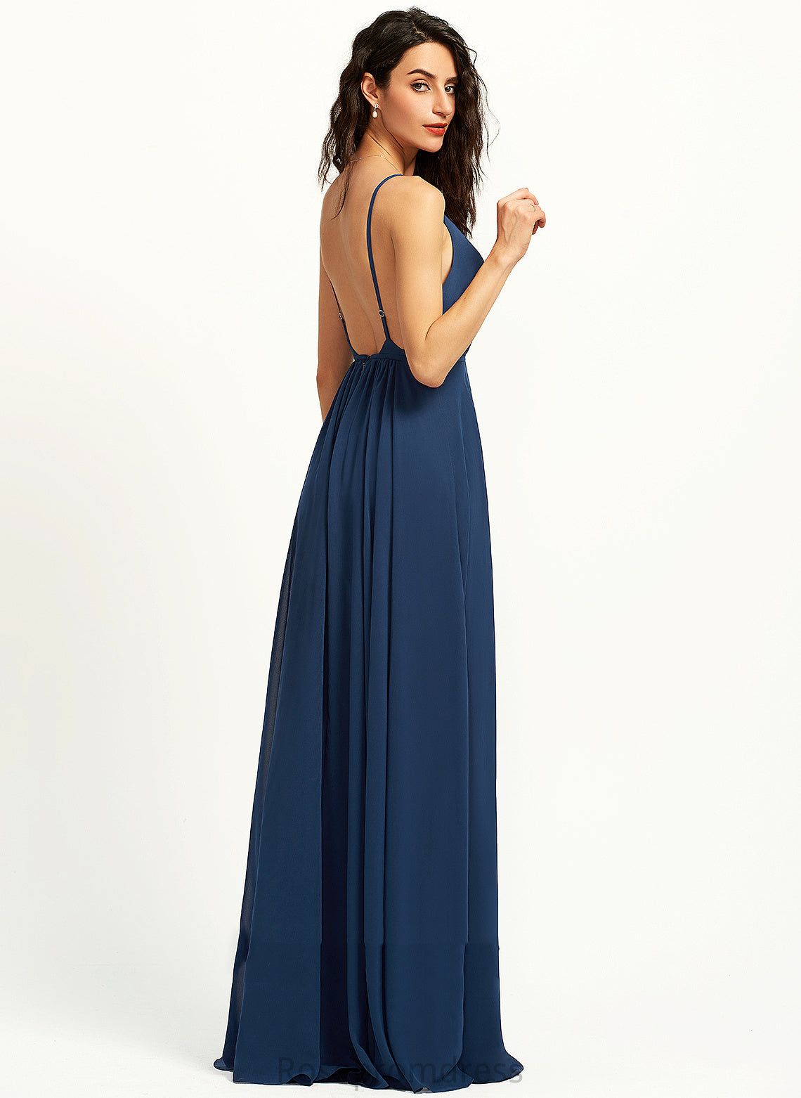 SplitFront Floor-Length Length V-neck Embellishment Neckline A-Line Fabric Silhouette Sophronia Sheath/Column V-Neck Bridesmaid Dresses