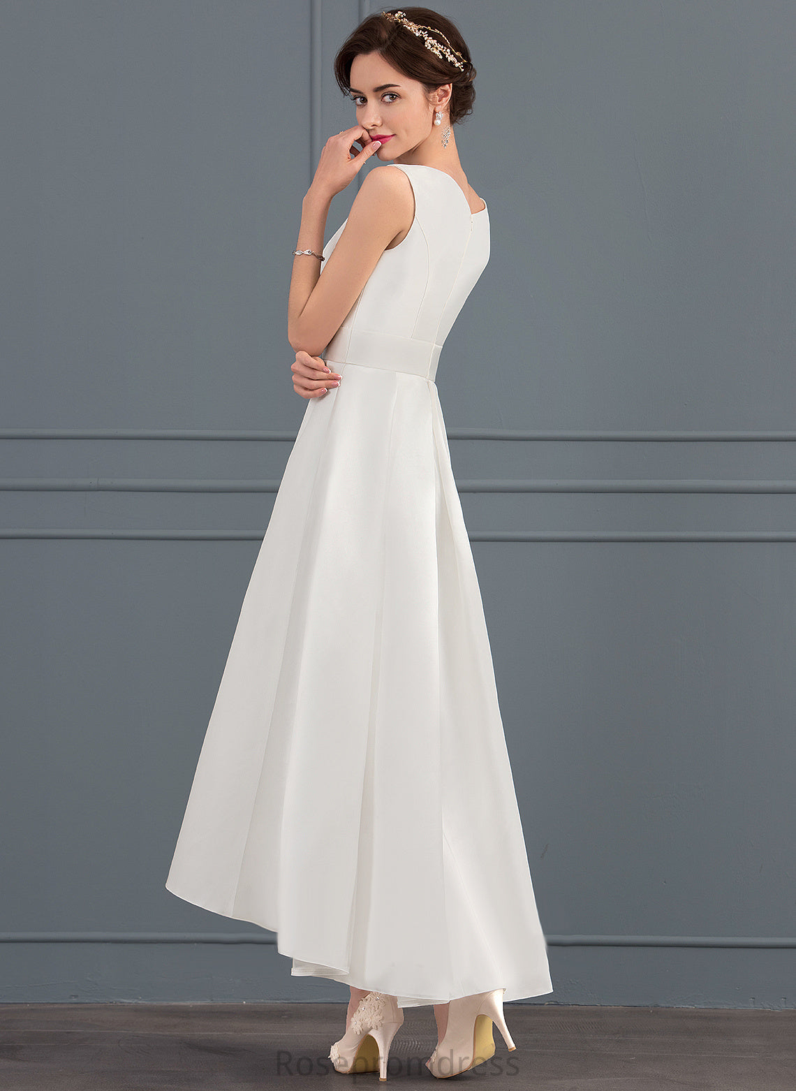 Zaniyah Satin Asymmetrical A-Line Wedding Dresses Dress Square Wedding