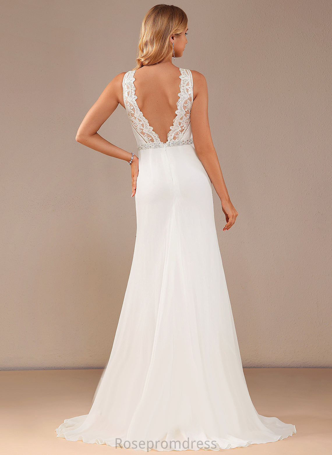 Train Lace High With Chiffon Neck Beading Trumpet/Mermaid Court Aiyana Dress Wedding Dresses Wedding