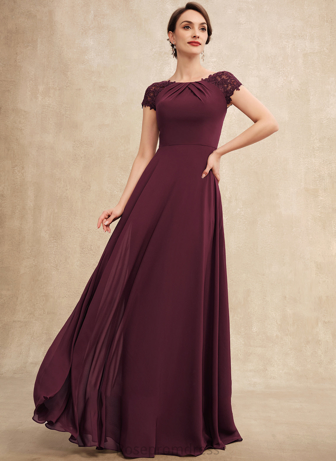 Dress Lace A-Line of Mother Scoop Neck With Brisa Mother of the Bride Dresses Bride the Chiffon Ruffle Floor-Length