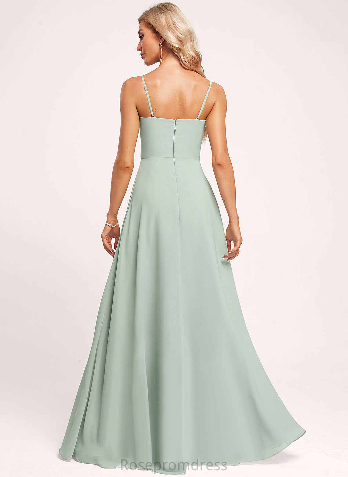 A-line Floor-Length Straps&Sleeves Fabric Length Square Neckline Silhouette Marianna Spandex Sleeveless Off The Shoulder Bridesmaid Dresses