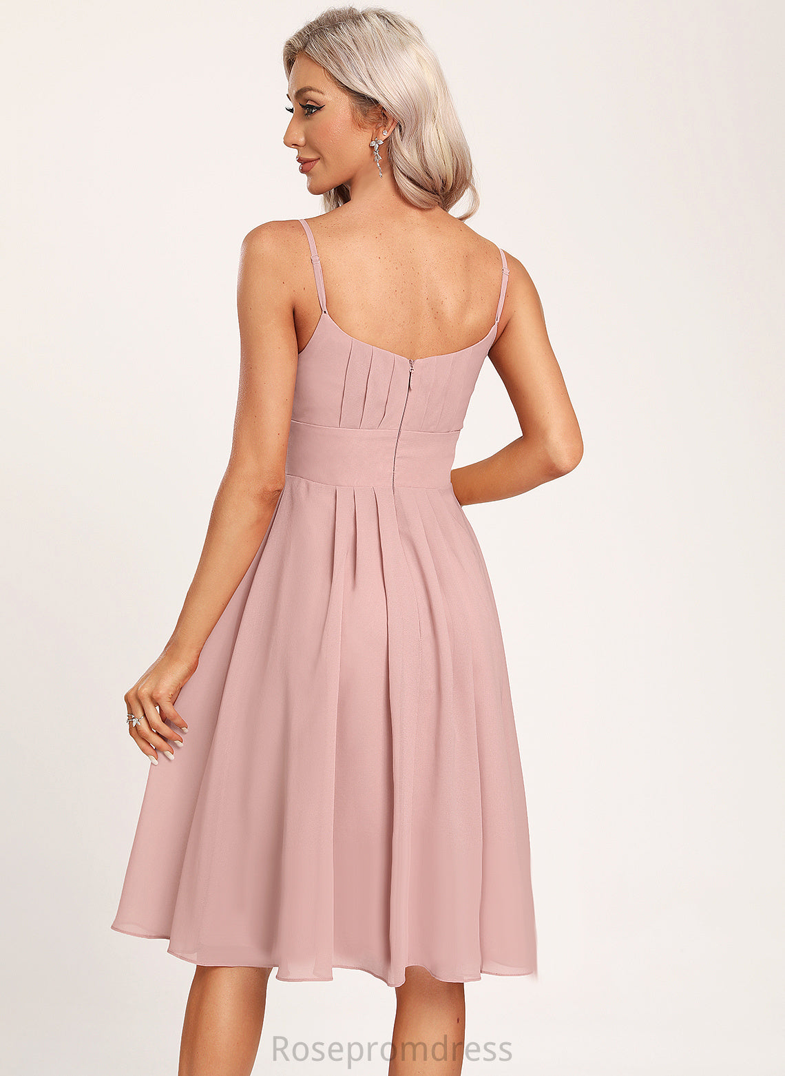 Silhouette Length Scoop Fabric Knee-Length Straps&Sleeves Neckline A-Line Norma Bridesmaid Dresses