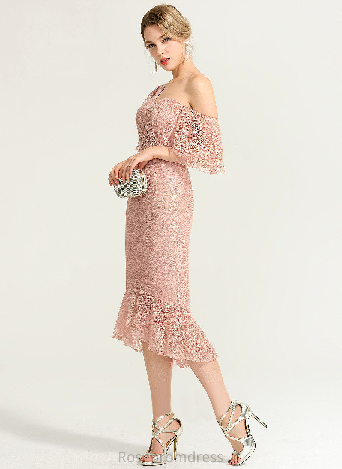 Dress Trumpet/Mermaid Miranda Cocktail Dresses Asymmetrical Cocktail One-Shoulder Lace