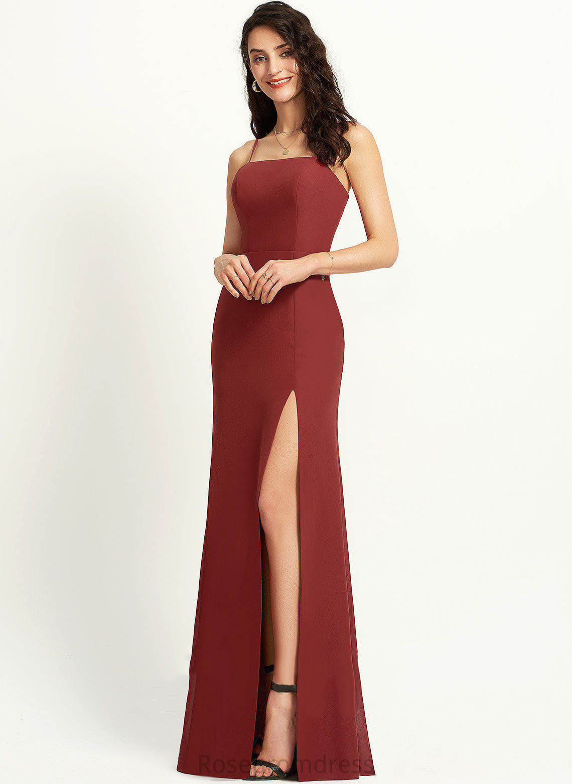 Chiffon Prom Dresses Square Sheath/Column Floor-Length Alicia