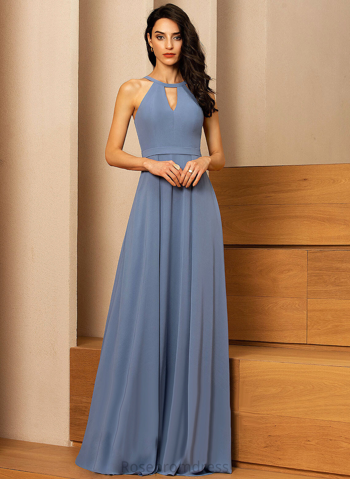 Straps&Sleeves Floor-Length Fabric Neckline Scoop Length A-Line Silhouette Kara Bridesmaid Dresses