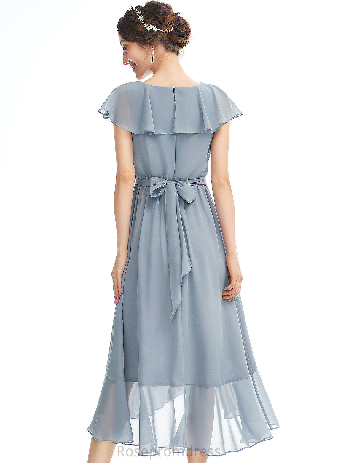 Cocktail Dress With Ruffle V-neck Ciara Chiffon Cocktail Dresses Asymmetrical A-Line