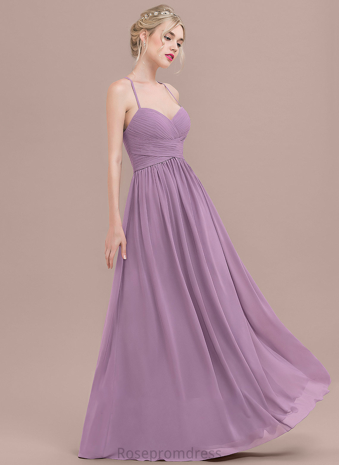 Chiffon Floor-Length Ruffle Sweetheart With Lauren A-Line Prom Dresses