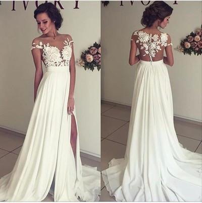 See through wedding dresses Sexy lace prom dresses Beach wedding gown Prom dresses sexy prom dresses RS385