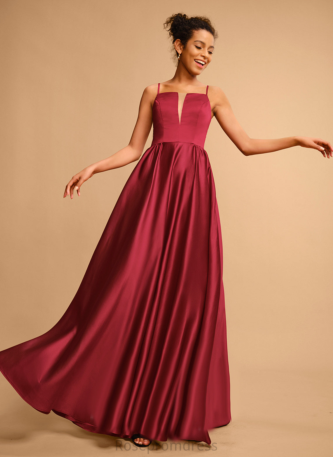 Prom Dresses Satin Square A-Line Floor-Length Shannon