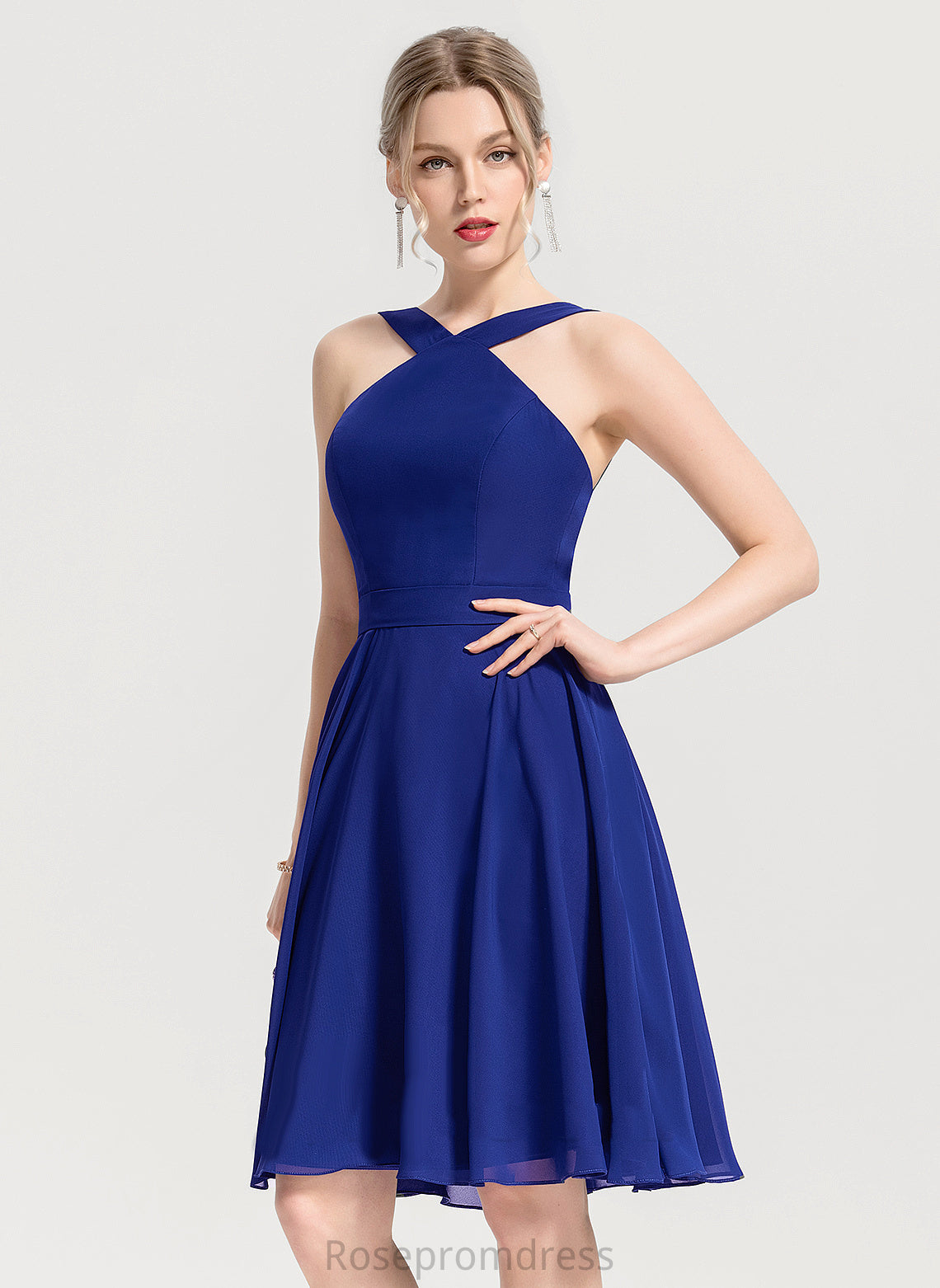 V-Neck Dresses Angela Formal Dresses Chiffon A-line